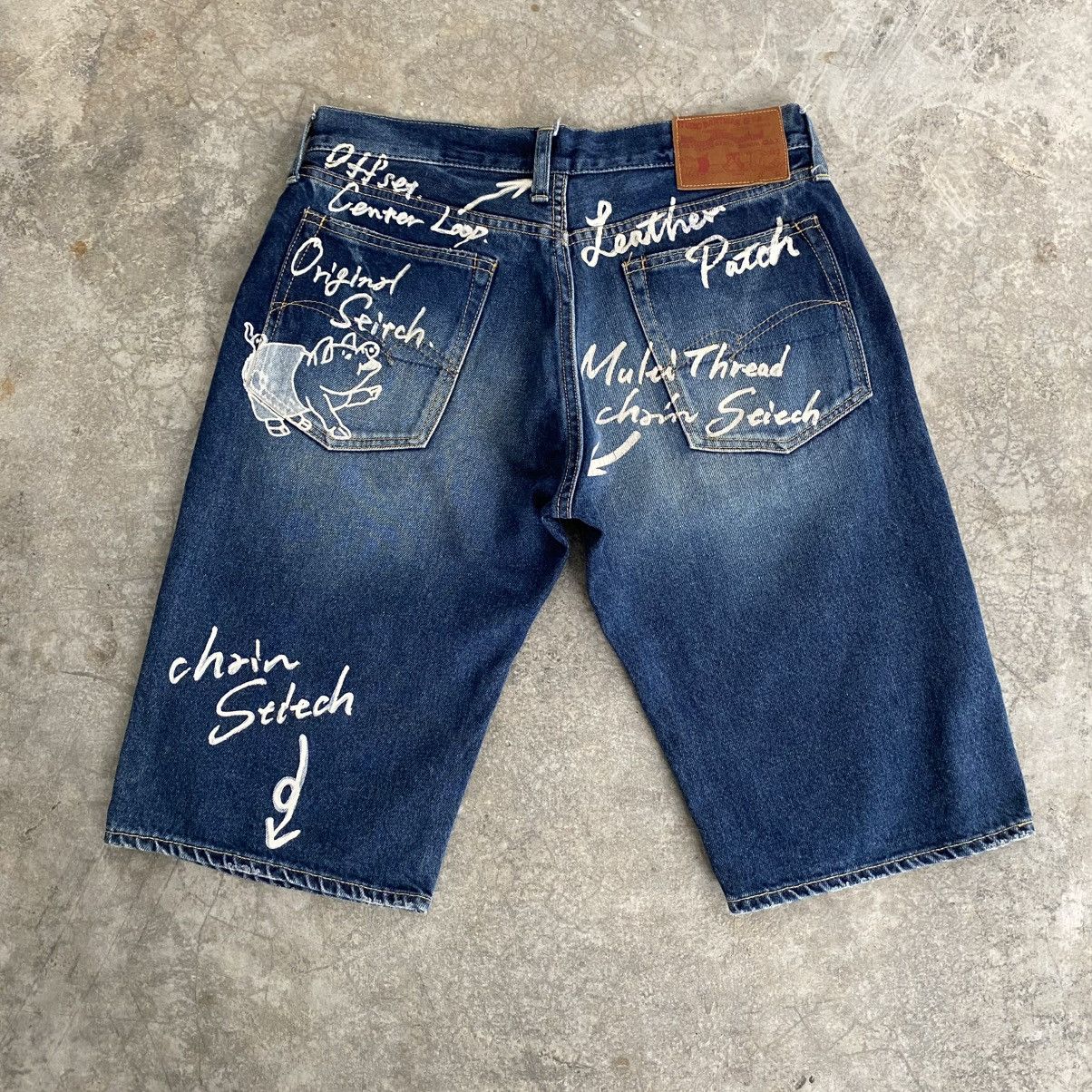 Studio D'Artisan Vintage Studio D’Artisan Art Hand Painted Denim Shorts Jorts Size US 31 - 2 Thumbnail