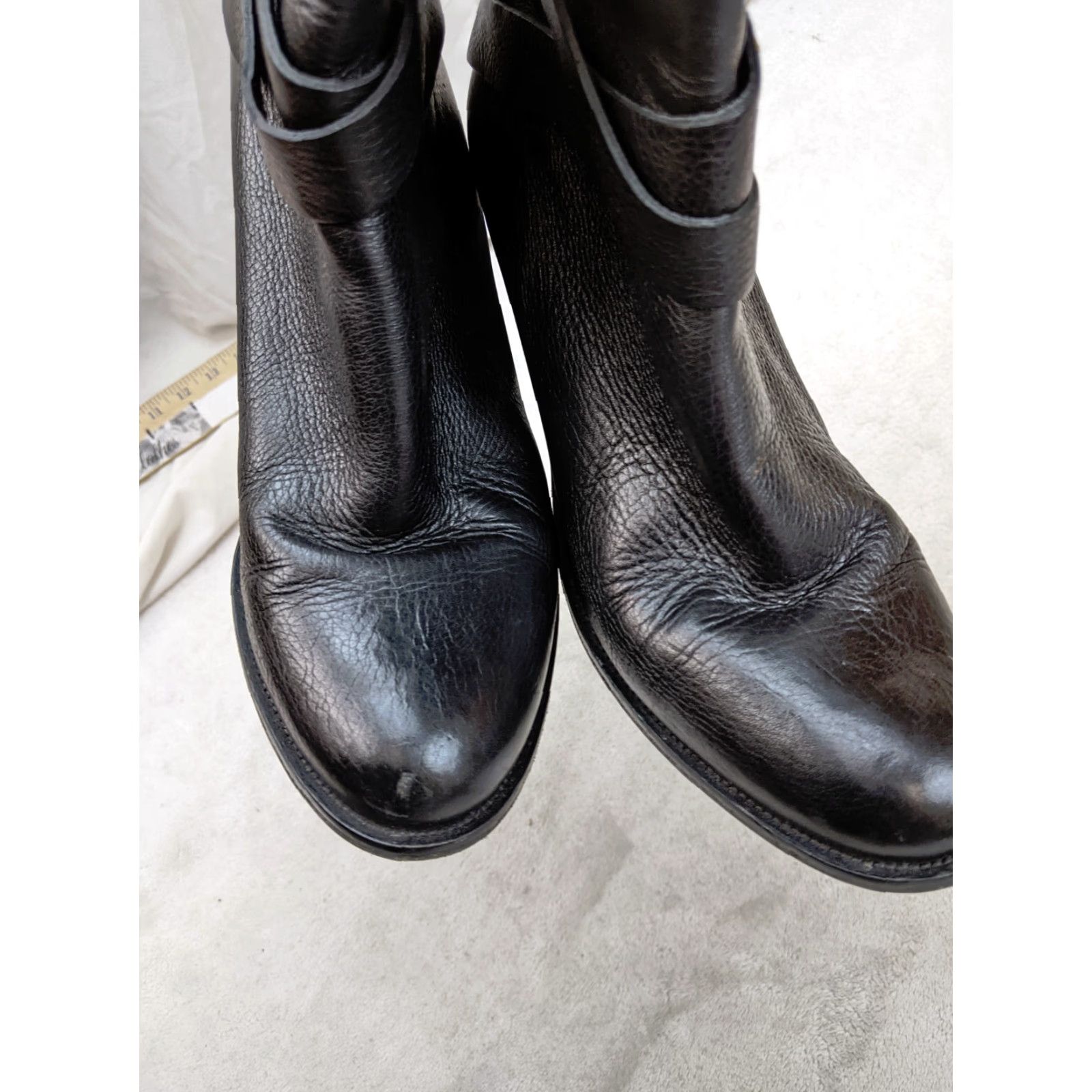 Vintage La Canadienne Womens 10 M Black Leather Heel Buckle Strap Mid-calf Boots Size US 10 / IT 40 - 5 Thumbnail