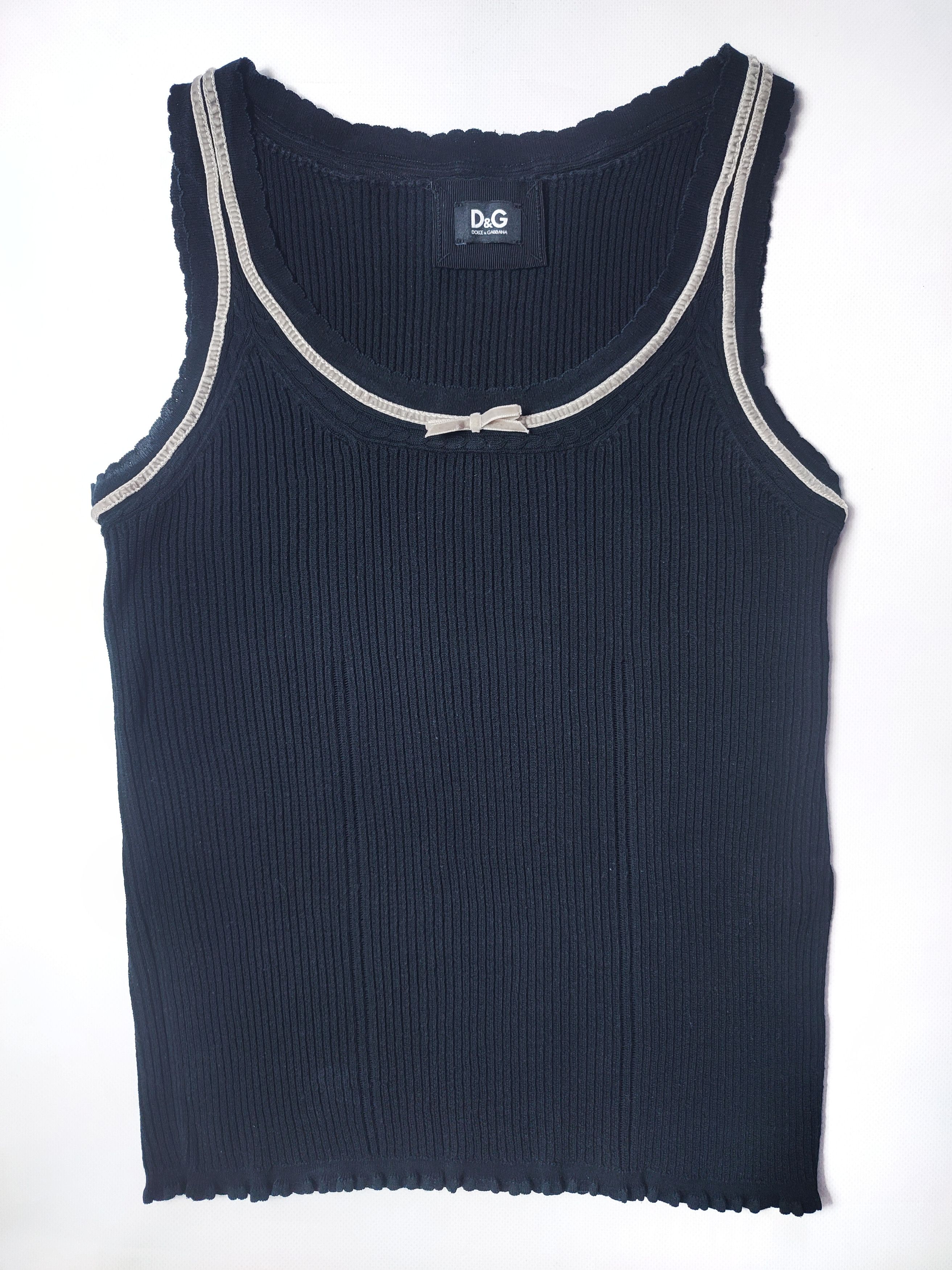 Dolce & Gabbana Dolce Gabbana Ribbed Top Size L / US 10 / IT 46 - 1 Thumbnail