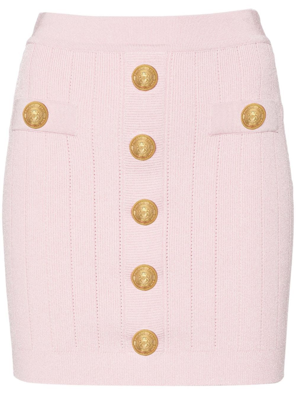 Balmain BUTTONED KNITTED SKIRT Size 27" / US 4 / IT 40 - 1 Thumbnail