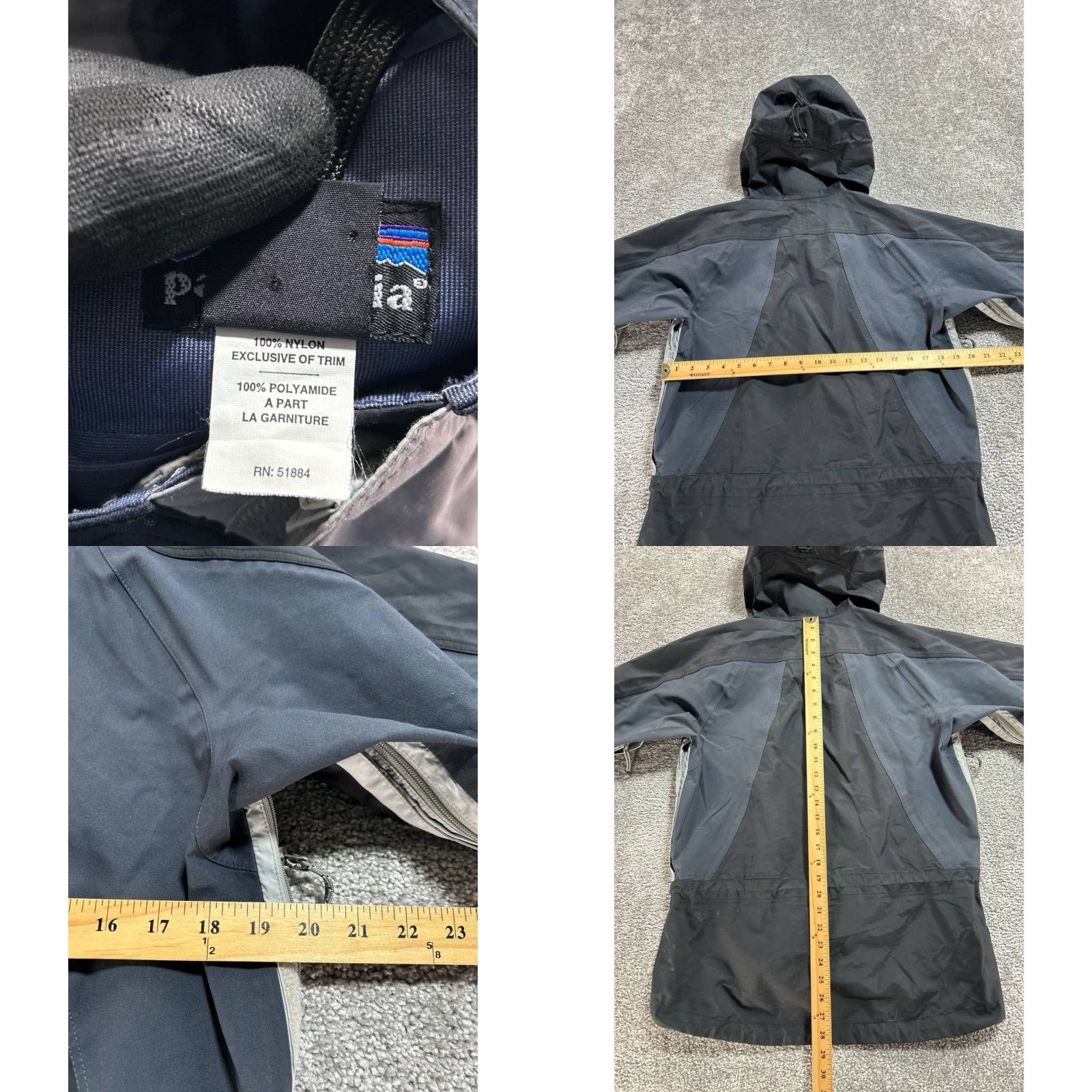 Patagonia VINTAGE Patagonia Torre Jacket Women Small Black Nylon Logo Hooded Full Zip Jacket Size S / US 4 / IT 40 - 8 Thumbnail