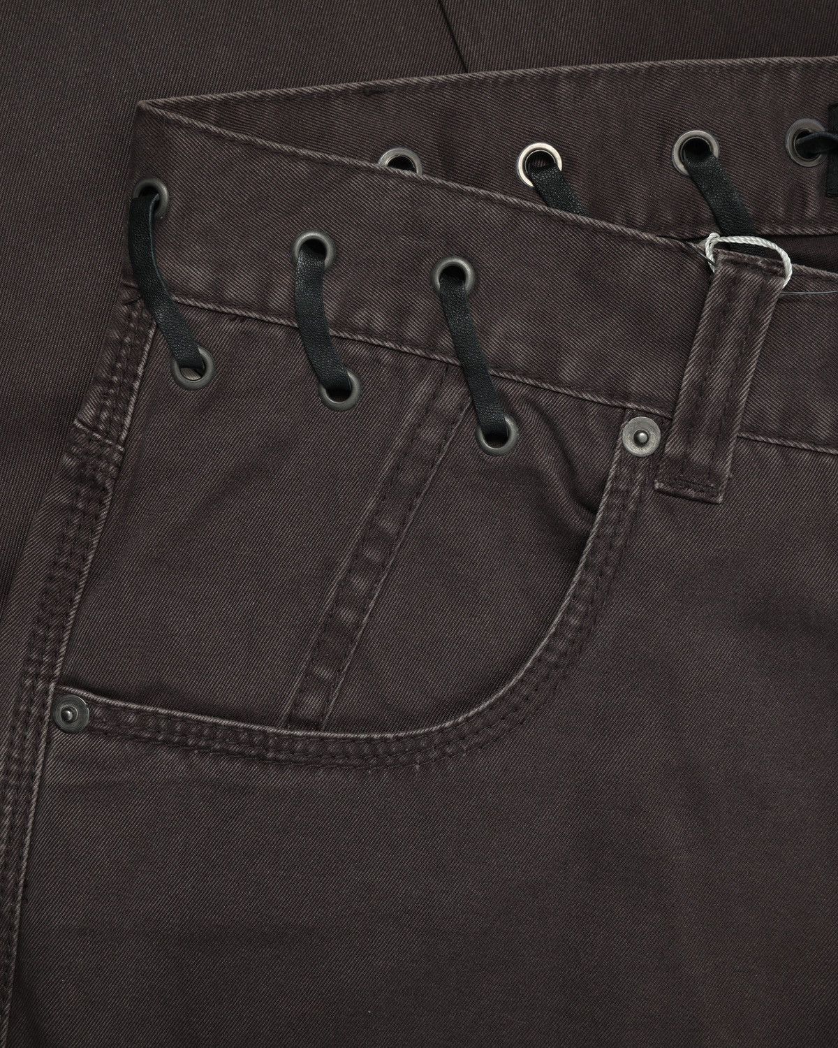 Emporio Armani Emporio Armani Lace-Up Waist Leather Trim Flare Pants Size US 28 / EU 44 - 3 Thumbnail