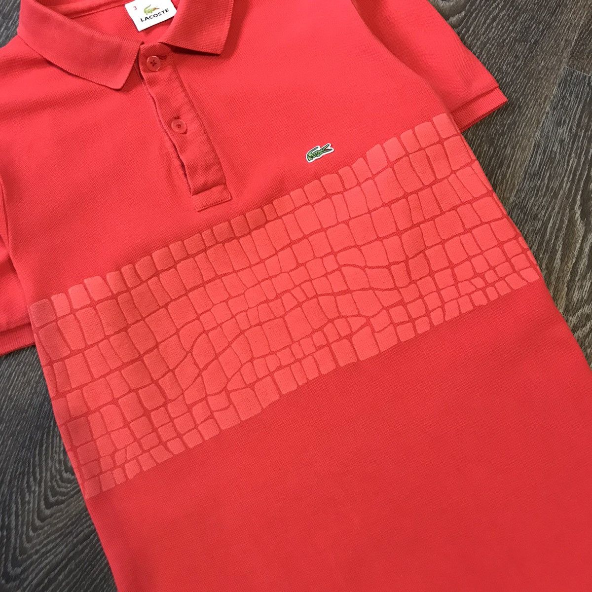 Lacoste Lacoste monogram polo shirt size M/S rare Red Size US M / EU 48-50 / 2 - 3 Thumbnail