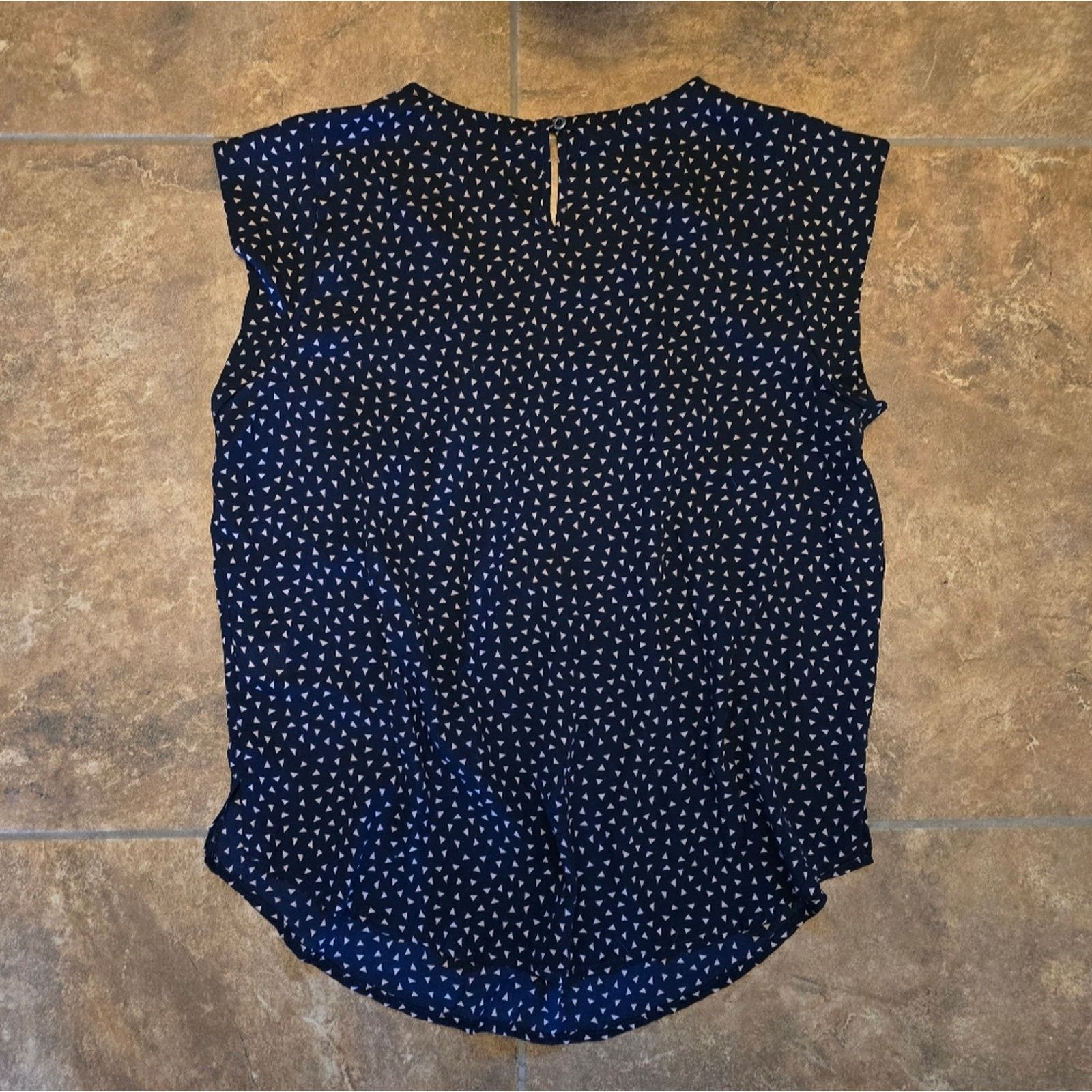 Other Navy Detailed Sweet Rain Dressy Blouse Size L / US 10 / IT 46 - 2 Thumbnail