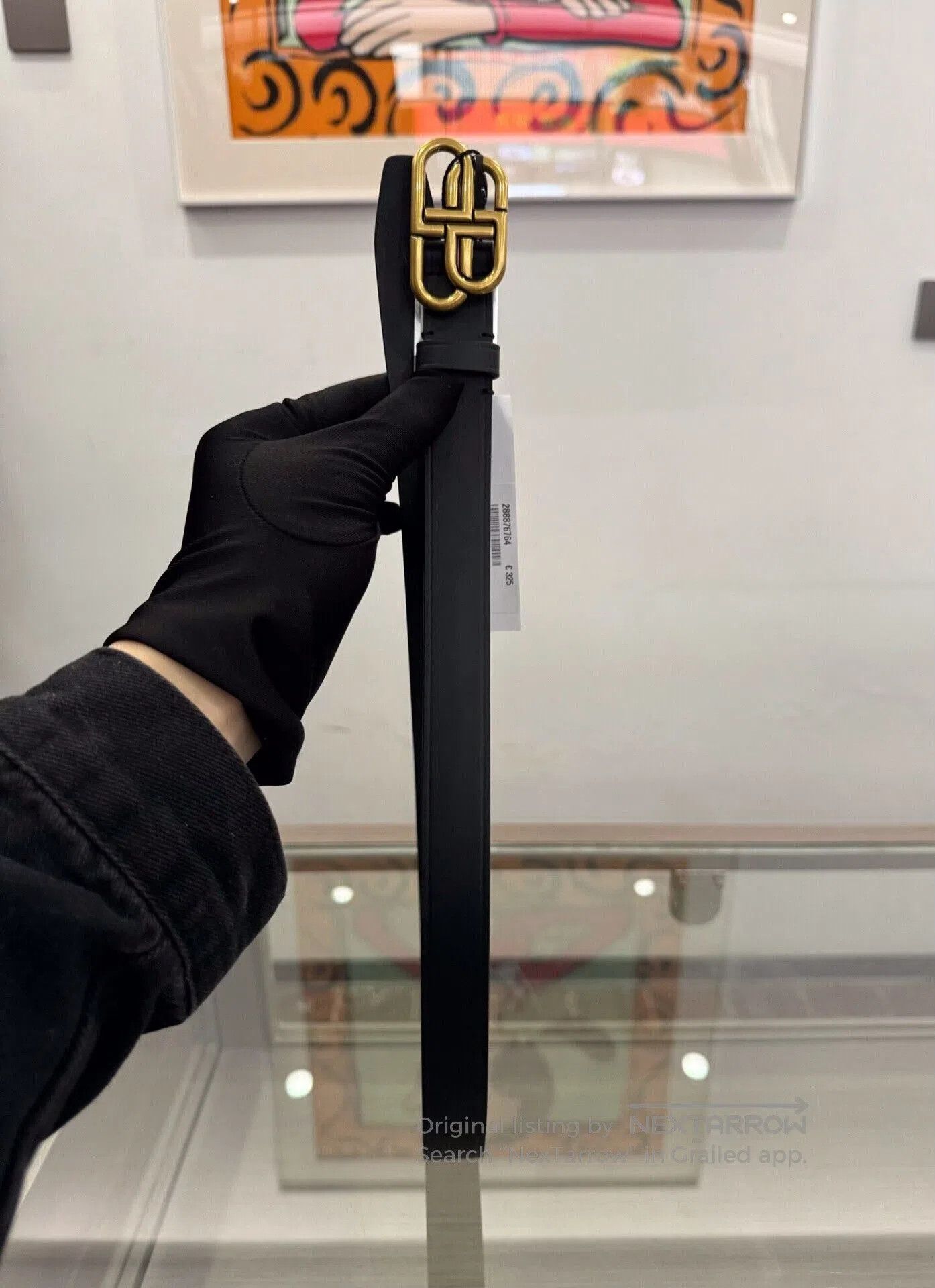 Balenciaga Balenciaga Gold Double B Buckle Black Belt. Size ONE SIZE - 3 Thumbnail