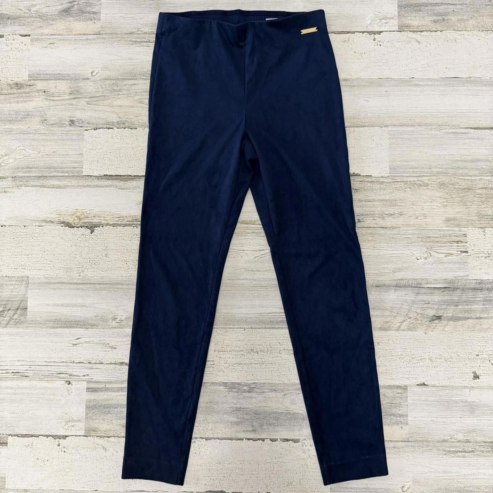 Designer Navy blue velour Lily Pulizter Leggings Size 32" / US 10 / IT 46 - 2 Thumbnail