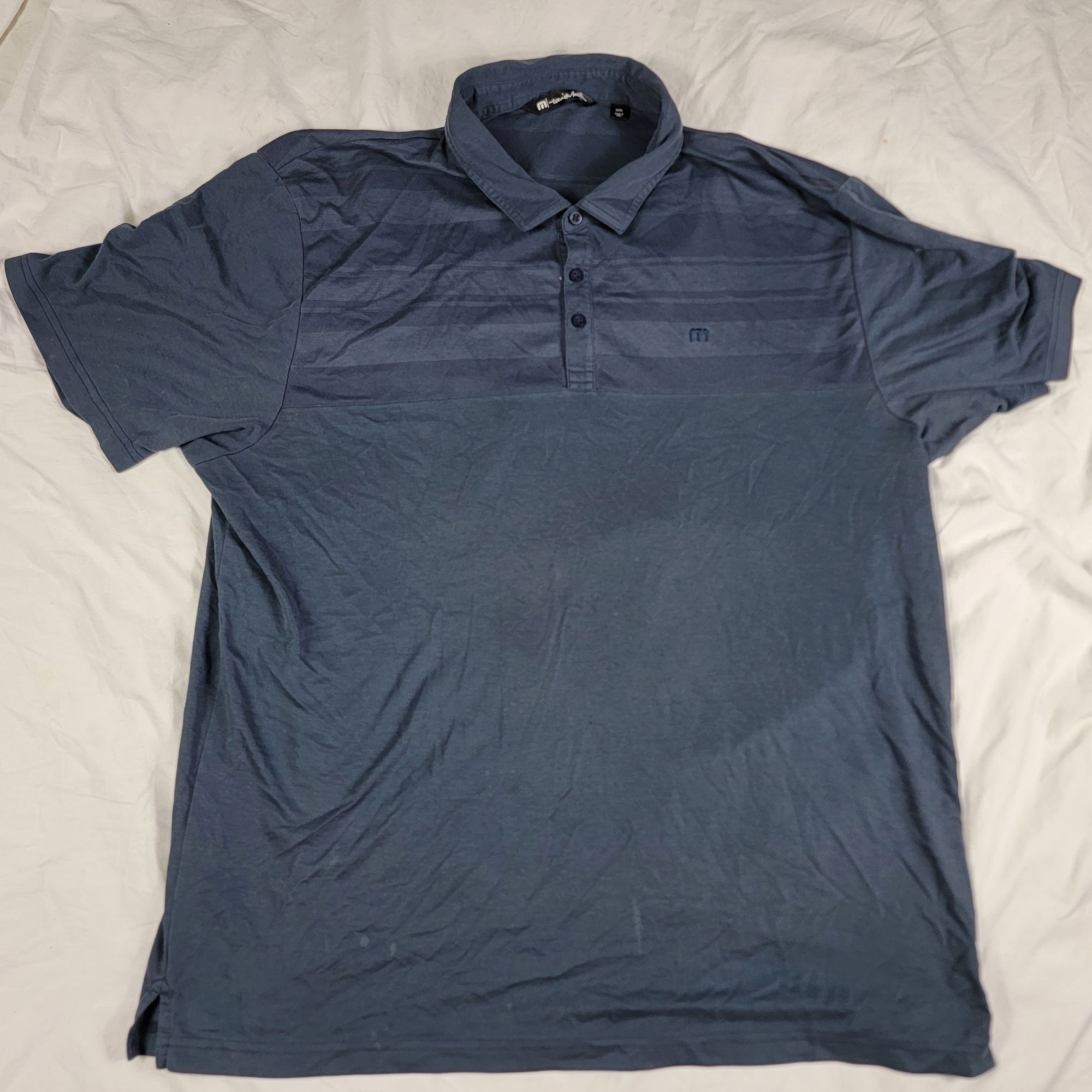TravisMathew Travis Mathew Sweet Teets Mens 3XL Dark Blue Polo Shirt Pima Size US XXL / EU 58 / 5 - 1 Thumbnail