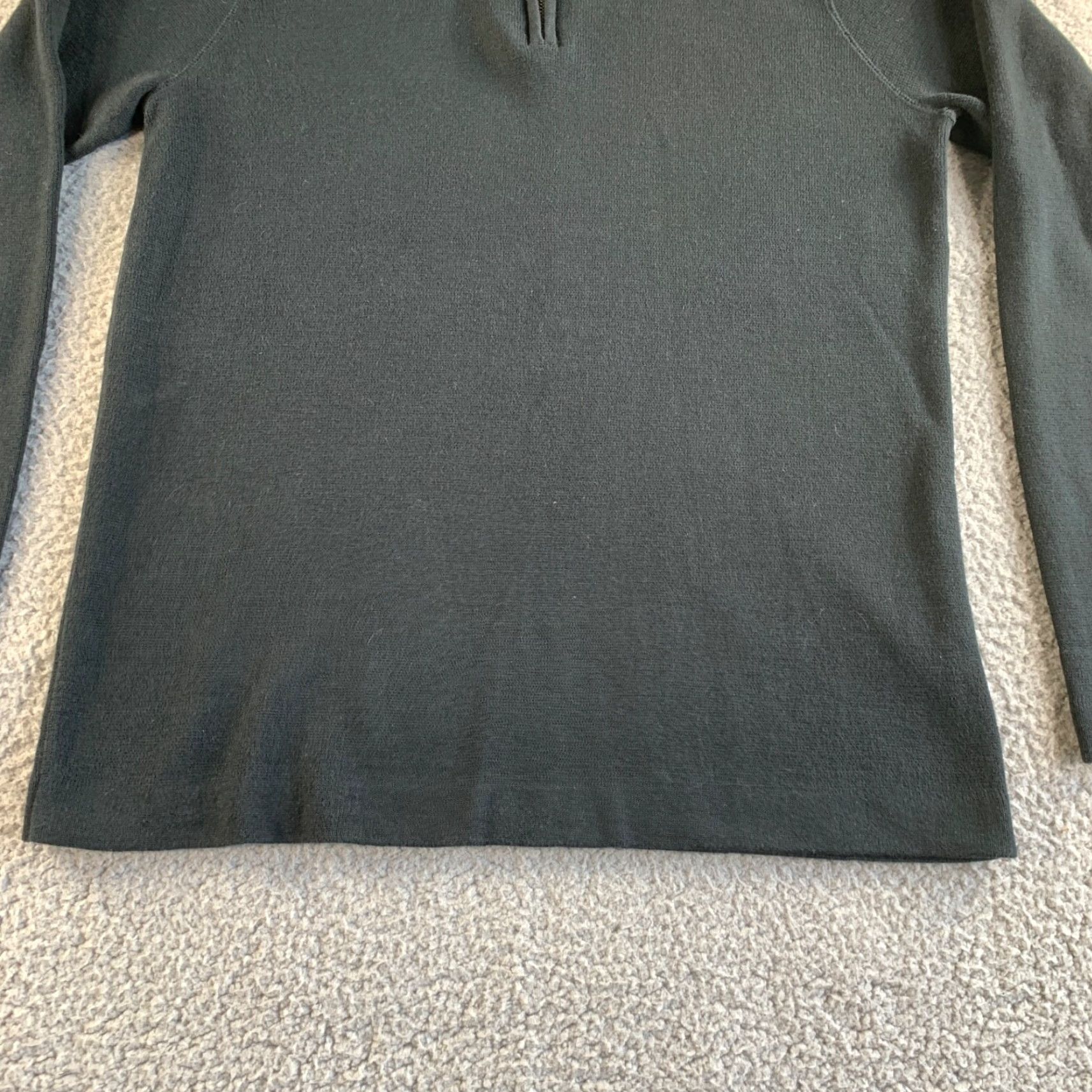VINTAGE Merona Sweater Mens Medium Black Mock Pullover 1/4 Zip Long Sleeve