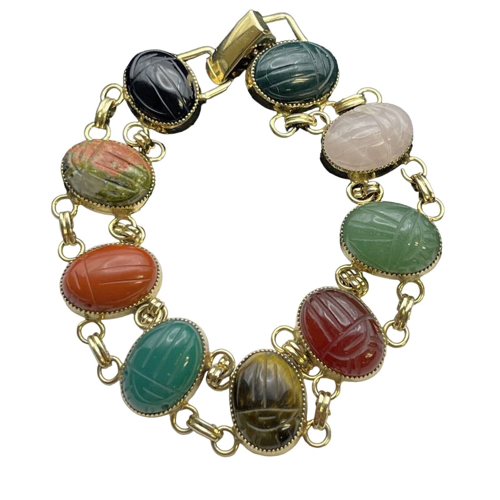Vintage Vintage Sterling Silver Scarab Bracelet Signed JOJAK Size ONE SIZE - 1 Thumbnail