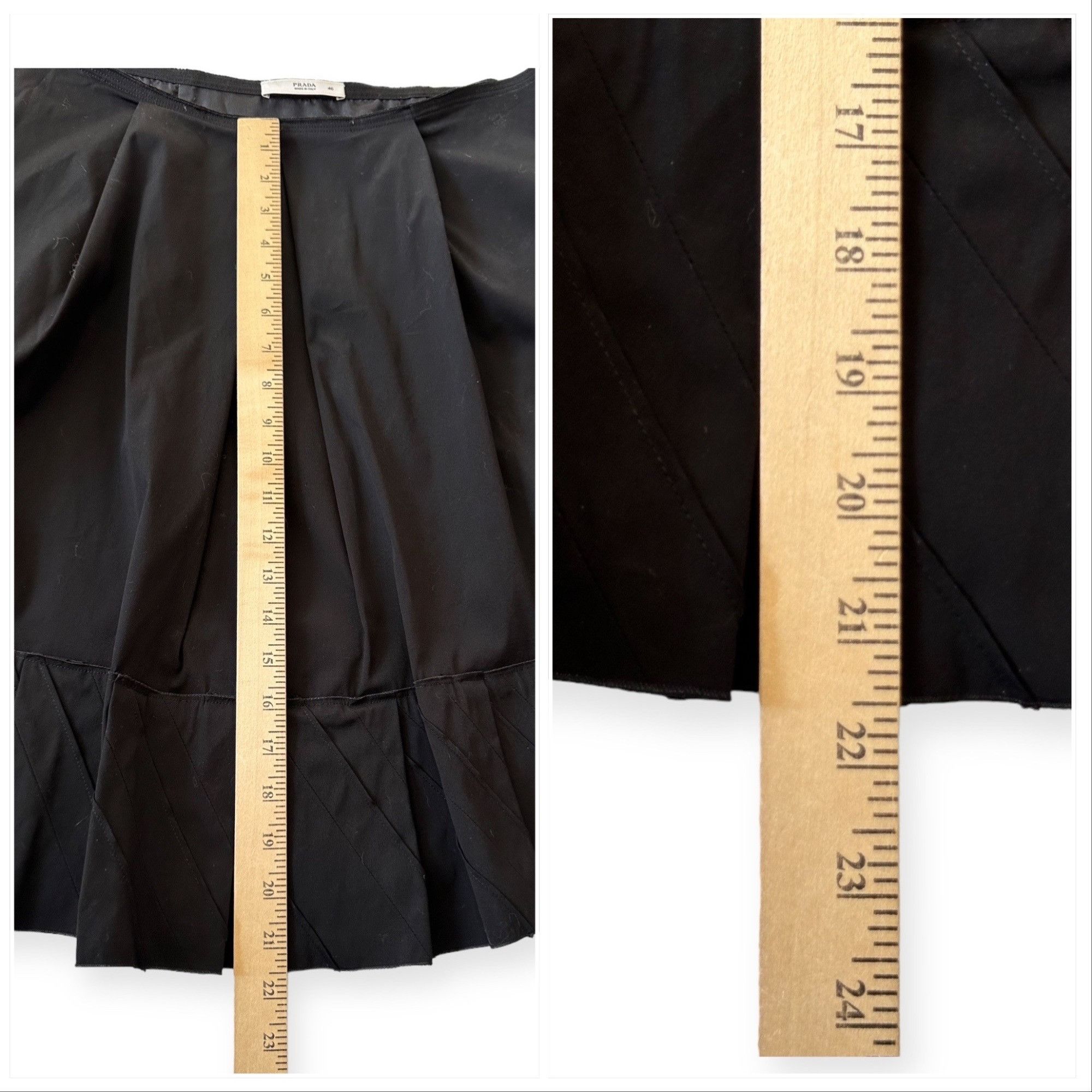 Prada Prada A line Black Cotton Skirt, Size 46 Italy/L, Never worn Size 32" / US 10 / IT 46 - 12 Thumbnail