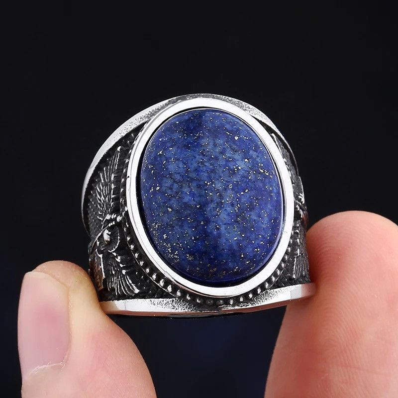 Vintage Blue Stone Ring Size ONE SIZE - 2 Thumbnail