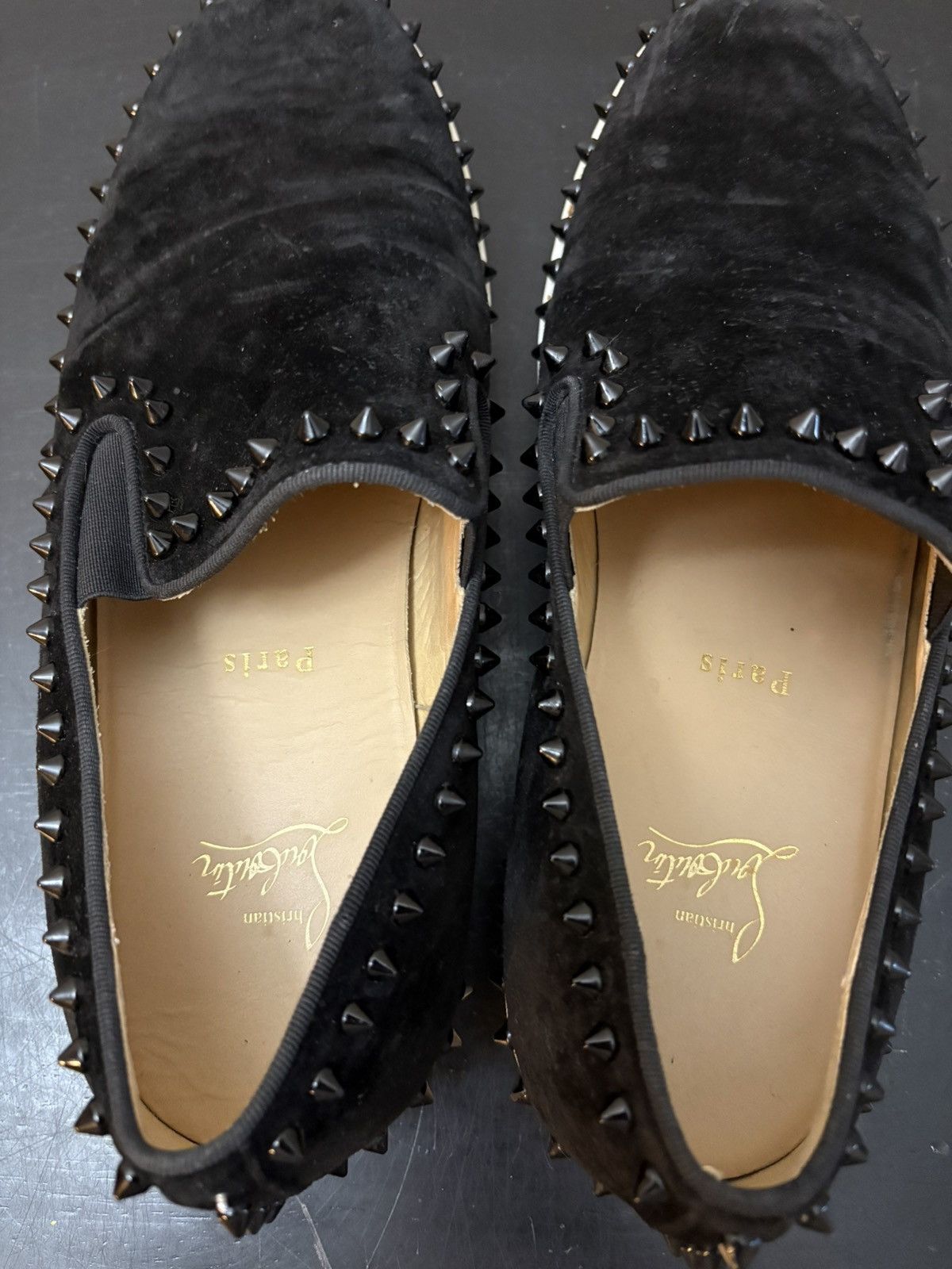Christian Louboutin Christian Louboutin Red Bottom Pik Boat Spike Sneakers Black Size US 9.5 / EU 42-43 - 7 Thumbnail