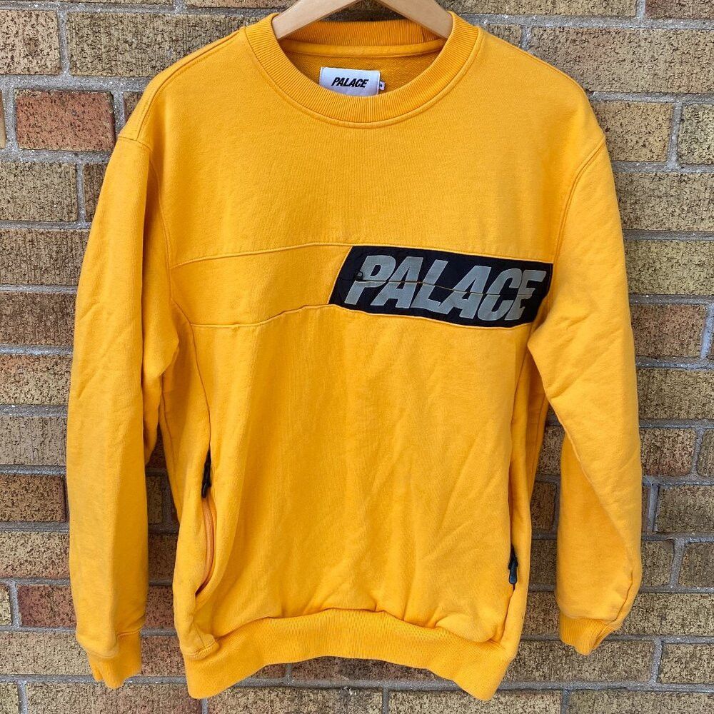 Palace Zip It Crew Sweater Medium Yellow Sweater Crewneck S