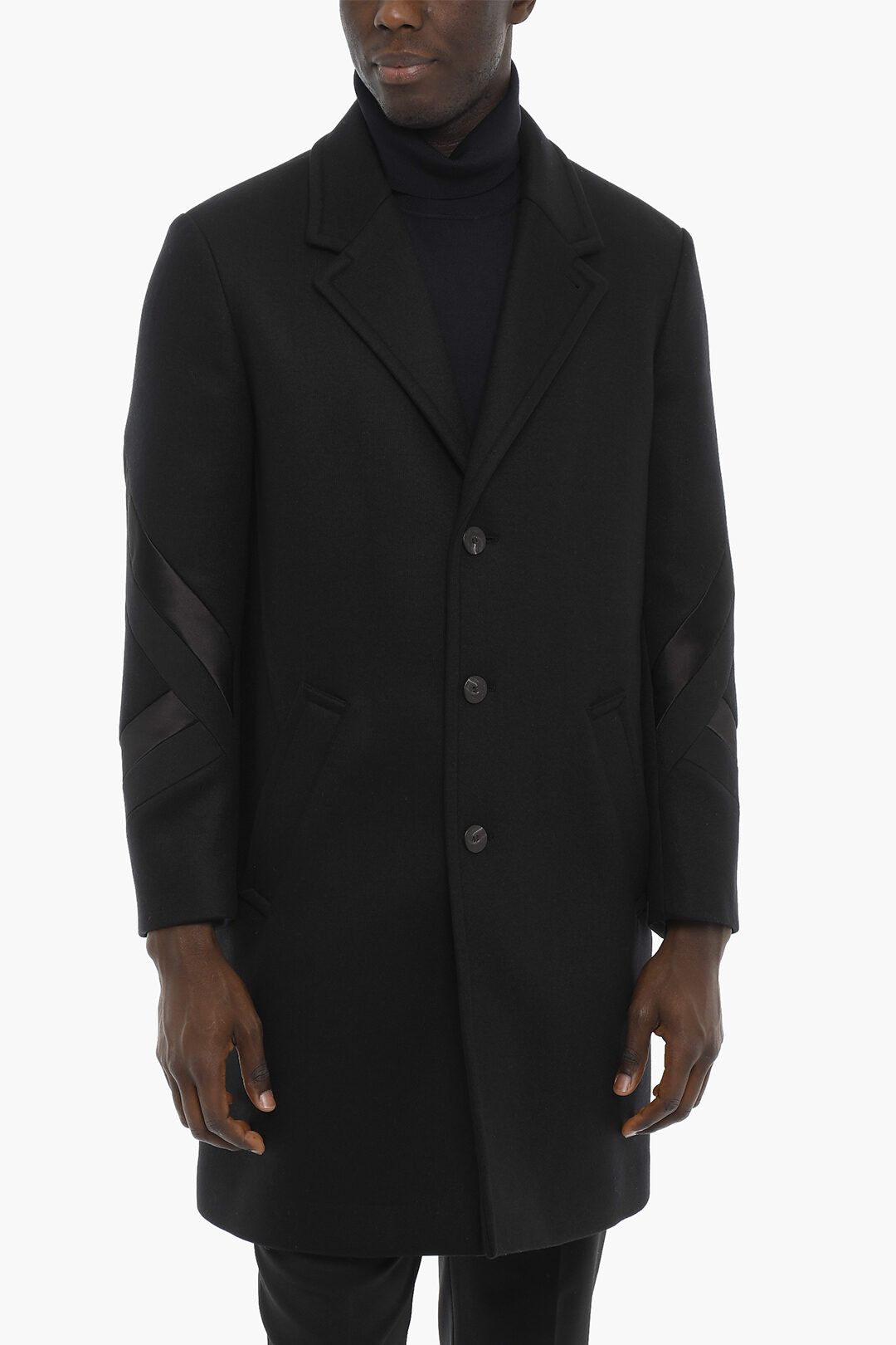 image of Neil Barrett Og1Mm1223 Coat In Black, Men's (Size Large)