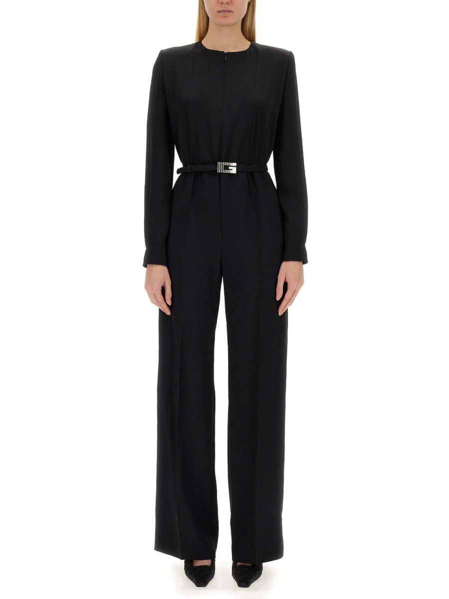 Gucci GUCCI VISCOSE JUMPSUIT WITH BELT - BLACK (IT 42) Size 42" / US 20 - 1 Thumbnail