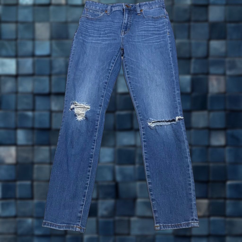 Madewell Madewell Jeans Womens Blue Denim High Rise Skinny Crop Distressed 27 Regular 5-Pocket Style Womens Jeans Size 27" / US 4 / IT 40 - 1 Thumbnail