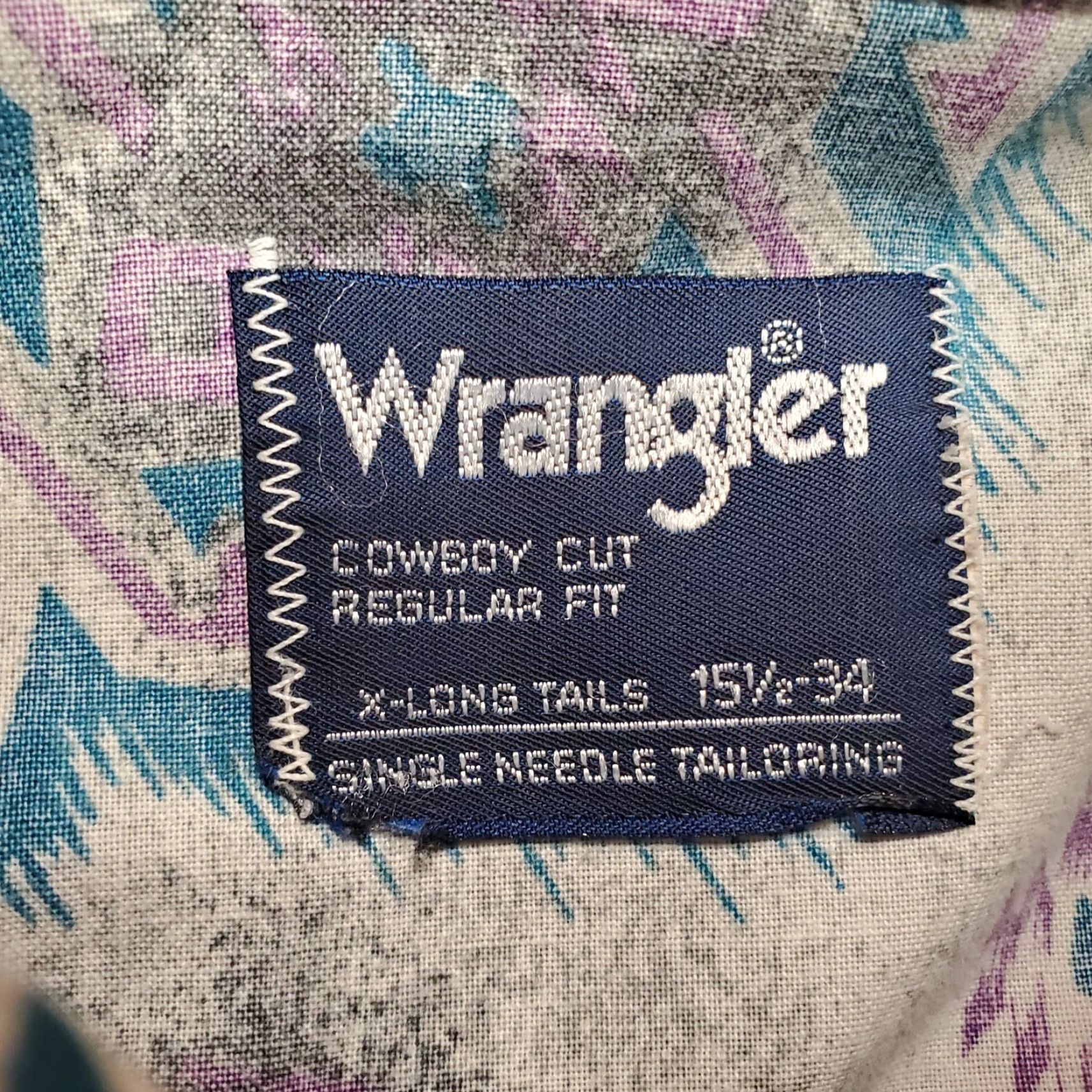 Wrangler Wrangler Shirt Mens Blue Aztec Western Cowboy Cut X Long Tails Yoke Top VINTAGE Western Shirt Mens Blue Aztec Geometric Cowboys Event Cowboy Mens Size US M / EU 48-50 / 2 - 4 Thumbnail