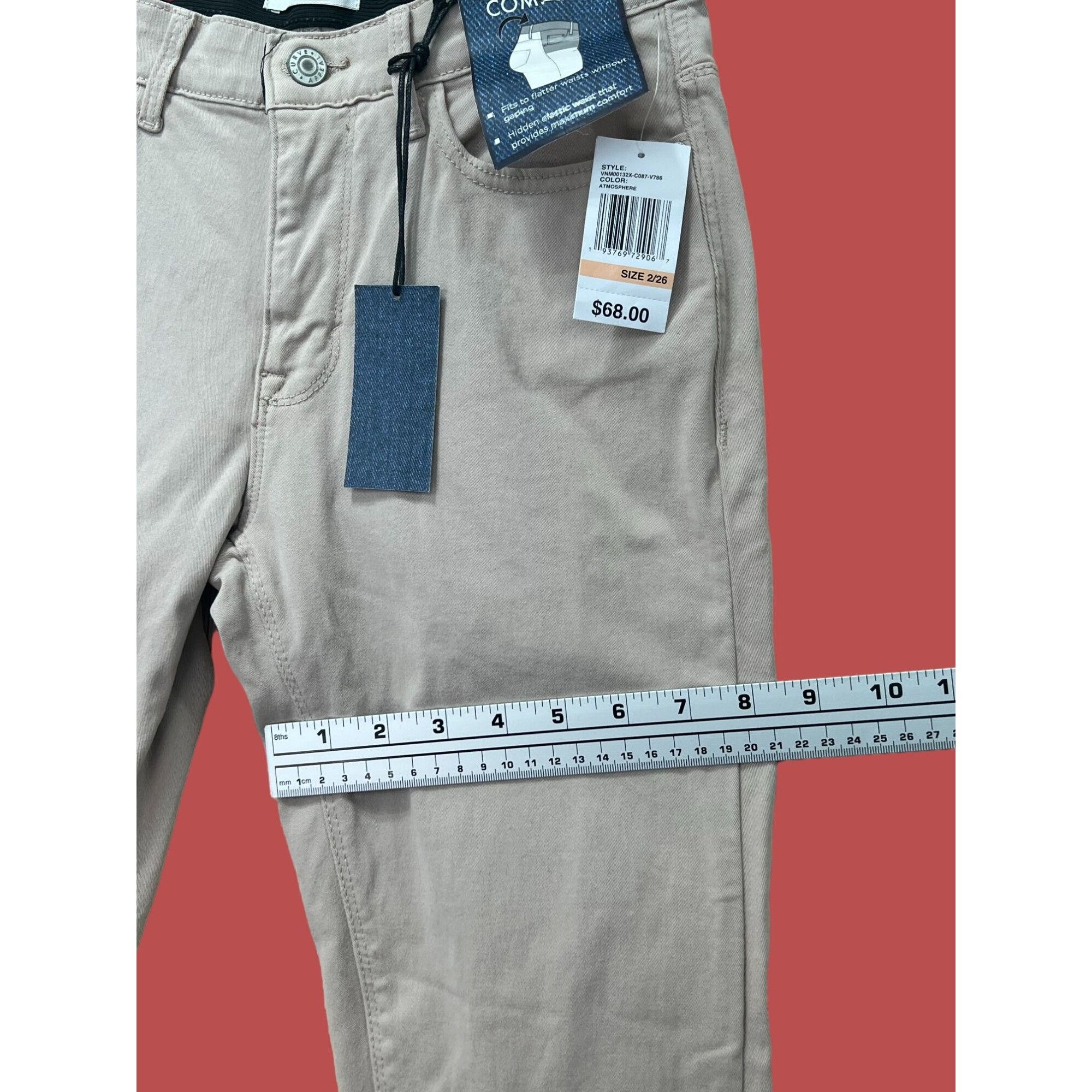 Other Curve Appeal - Women's Pants High Waist Comfort Skinny - Bei Size 26" / US 2 / IT 38 - 5 Thumbnail