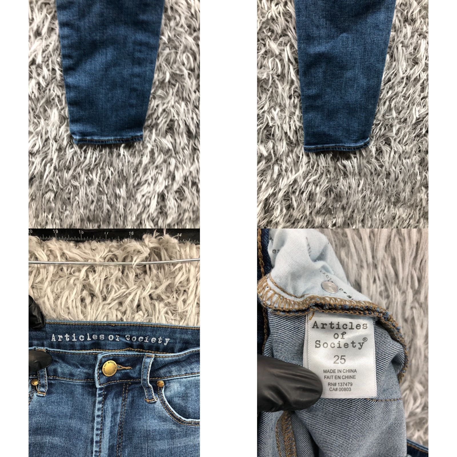 Vintage Articles of Society Jeans Size 25 Womens Medium Wash Blue Mid Rise Size 42" / US 20 - 8 Thumbnail