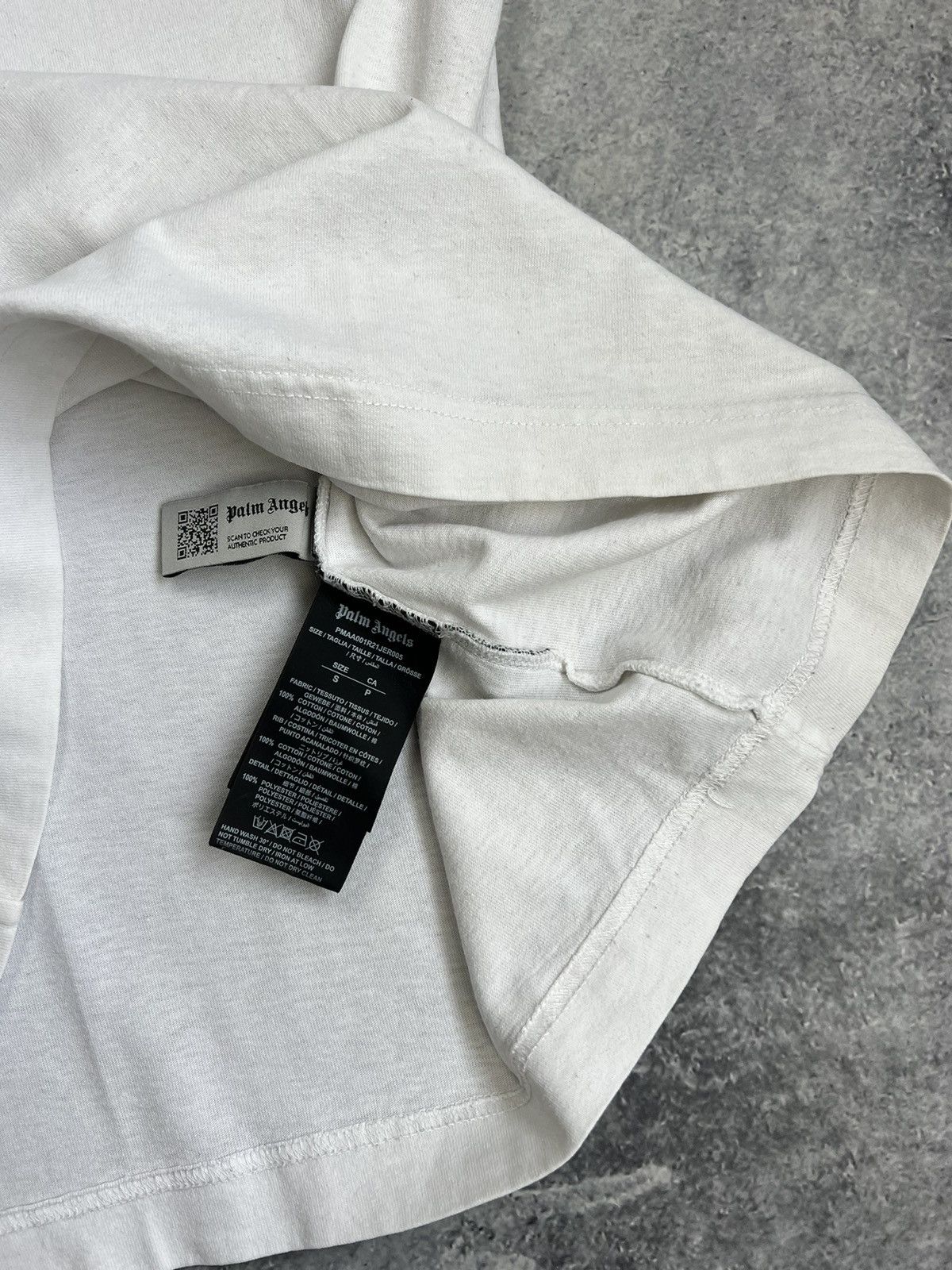 Palm Angels Palm angels white statement logo tee Size US S / EU 44-46 / 1 - 4 Thumbnail