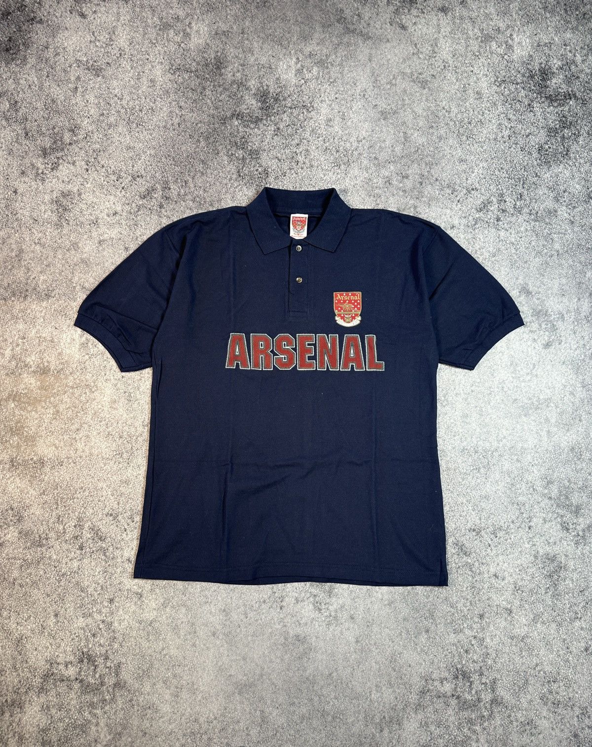 Vintage Arsenal Big Logo Polo Rare Casual Streetwear L