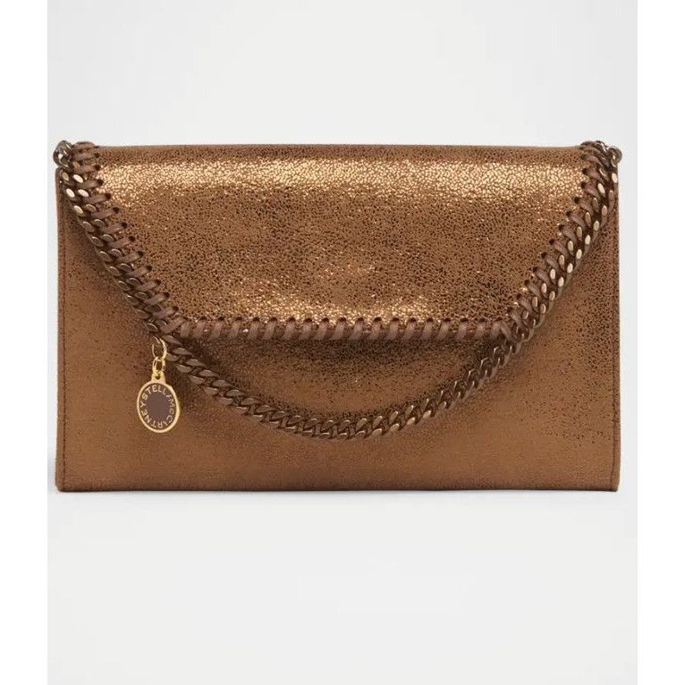 Stella McCartney Bronze Shiny Chamois Wallet on chain
