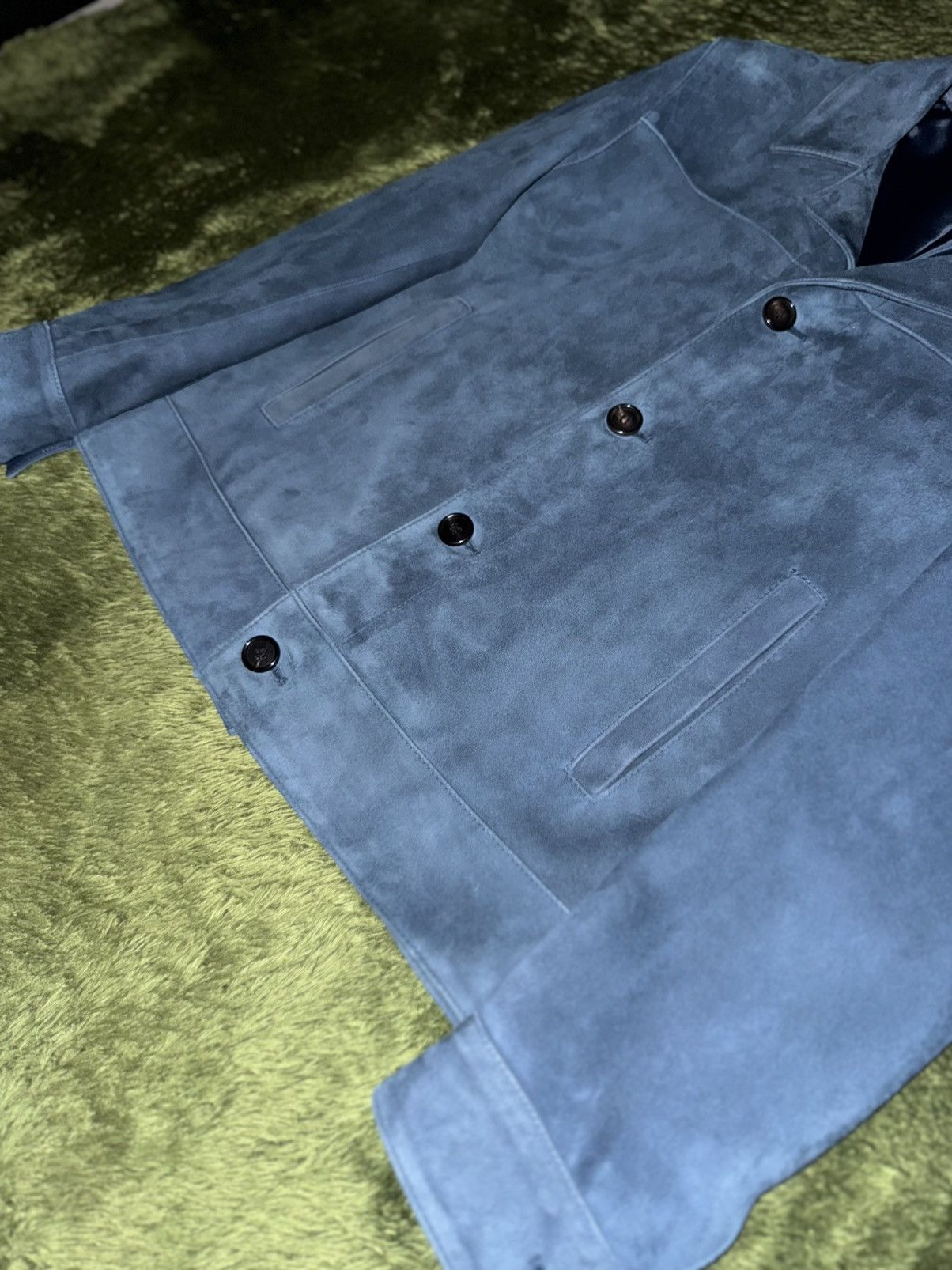 System [95] SYSTEM Lambskin Suede Trucker Leather Jacket Size US M / EU 48-50 / 2 - 3 Thumbnail