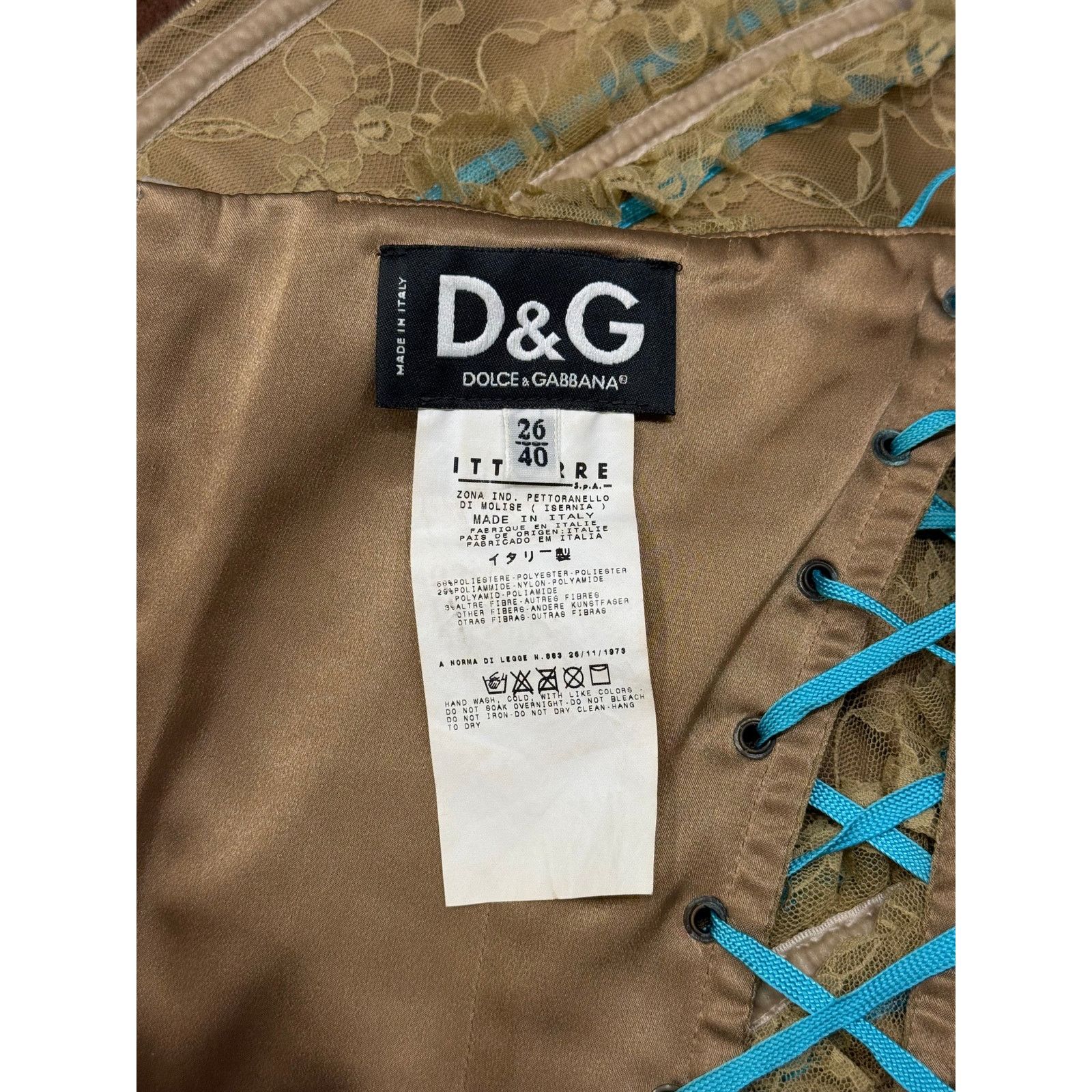 Dolce & Gabbana S/S2002 Dolce & Gabbana runway lace-up corset top Size S / US 4 / IT 40 - 6 Thumbnail