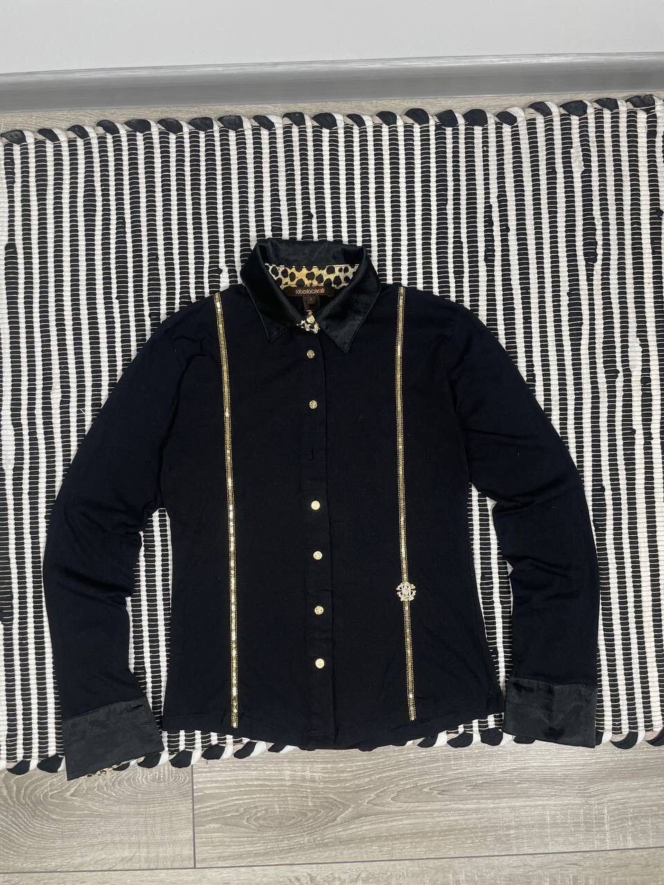Roberto Cavalli Vintage Roberto Cavalli Button Up Shirt Big Logo Leopard Y2K Size L / US 10 / IT 46 - 4 Thumbnail