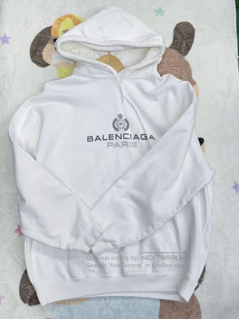 Balenciaga Balenciaga Logo Print White Hoodie. Size US L / EU 52-54 / 3 - 1 Thumbnail