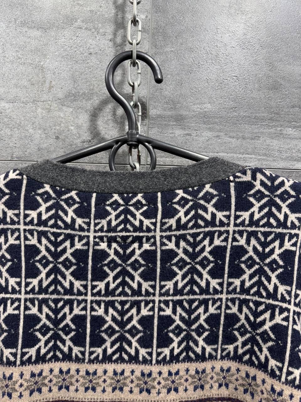 Allsaints AllSaints Mens Vallo Fair Isle Cardigan Wool Sweater Size L Size US L / EU 52-54 / 3 - 12 Thumbnail
