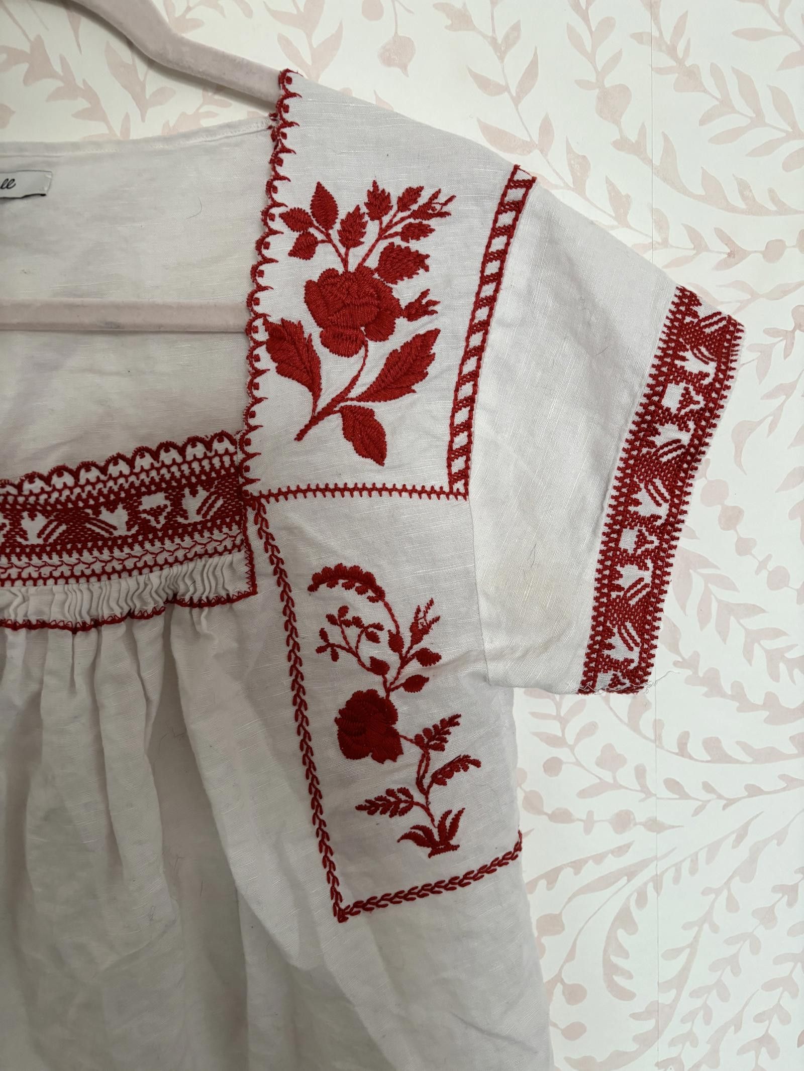 Madewell Madewell Embroidered Red Floral Top - Medium Size M / US 6-8 / IT 42-44 - 4 Thumbnail