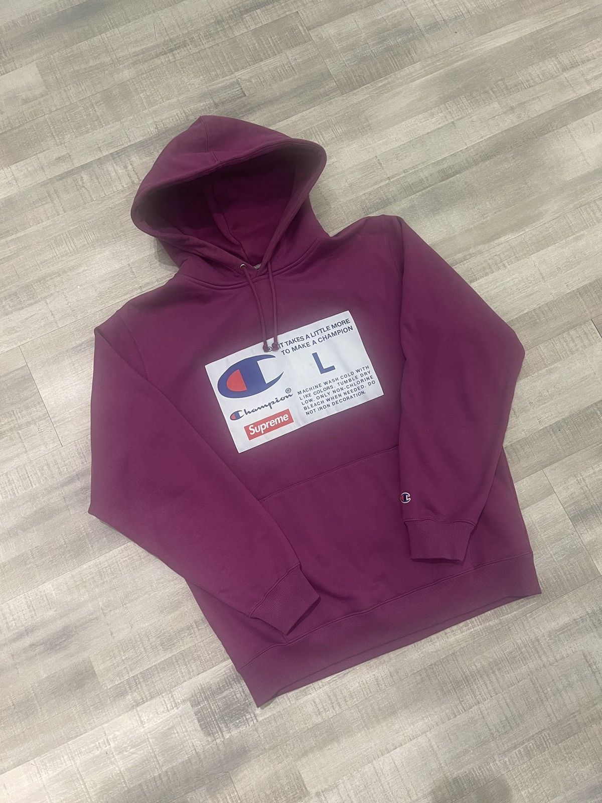 Champion × Supreme Supreme Champion Hoodie Size US L / EU 52-54 / 3 - 1 Thumbnail