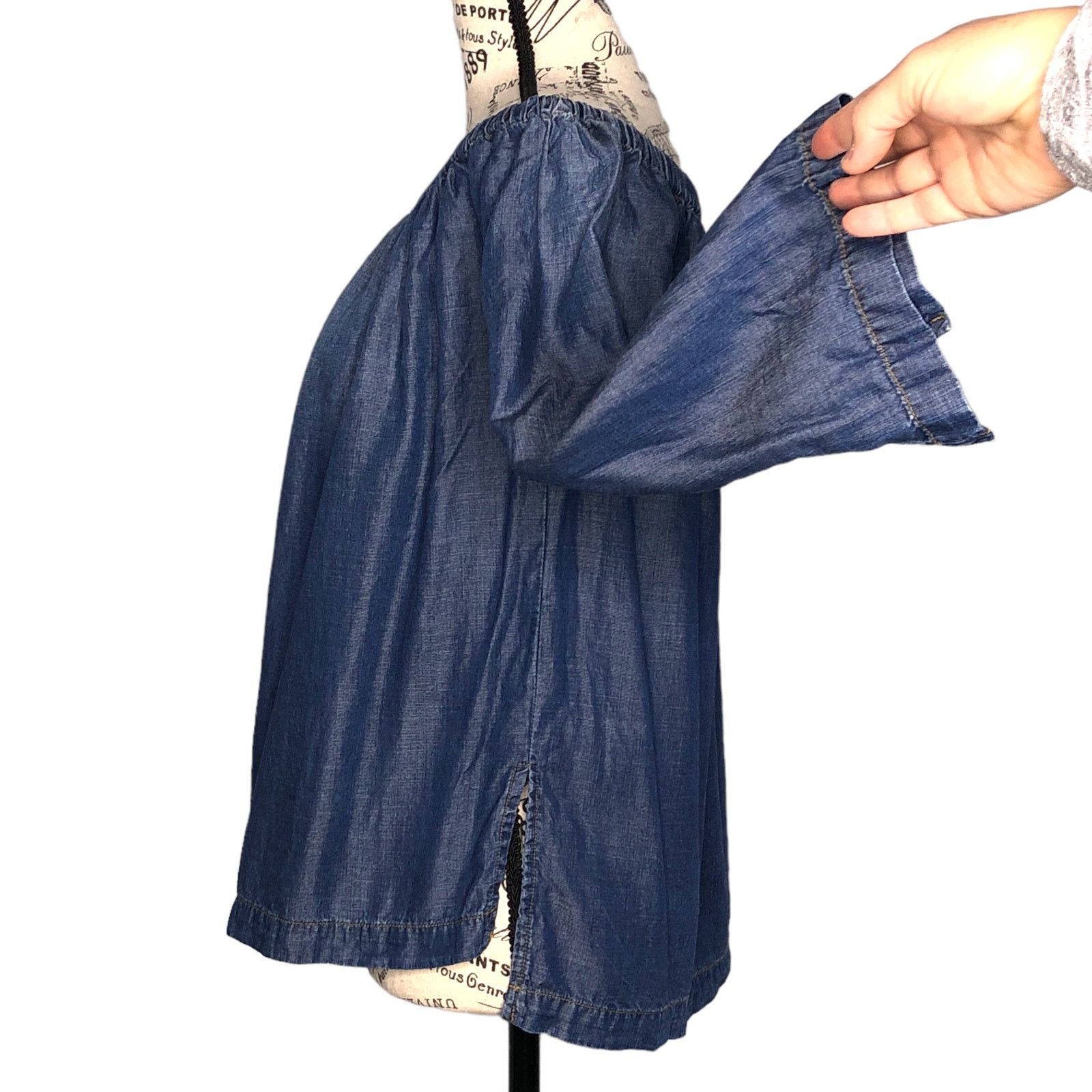 Other Cloth & Stone Off Shoulder Split Sleeve Side Chambray Top Size S / US 4 / IT 40 - 5 Thumbnail