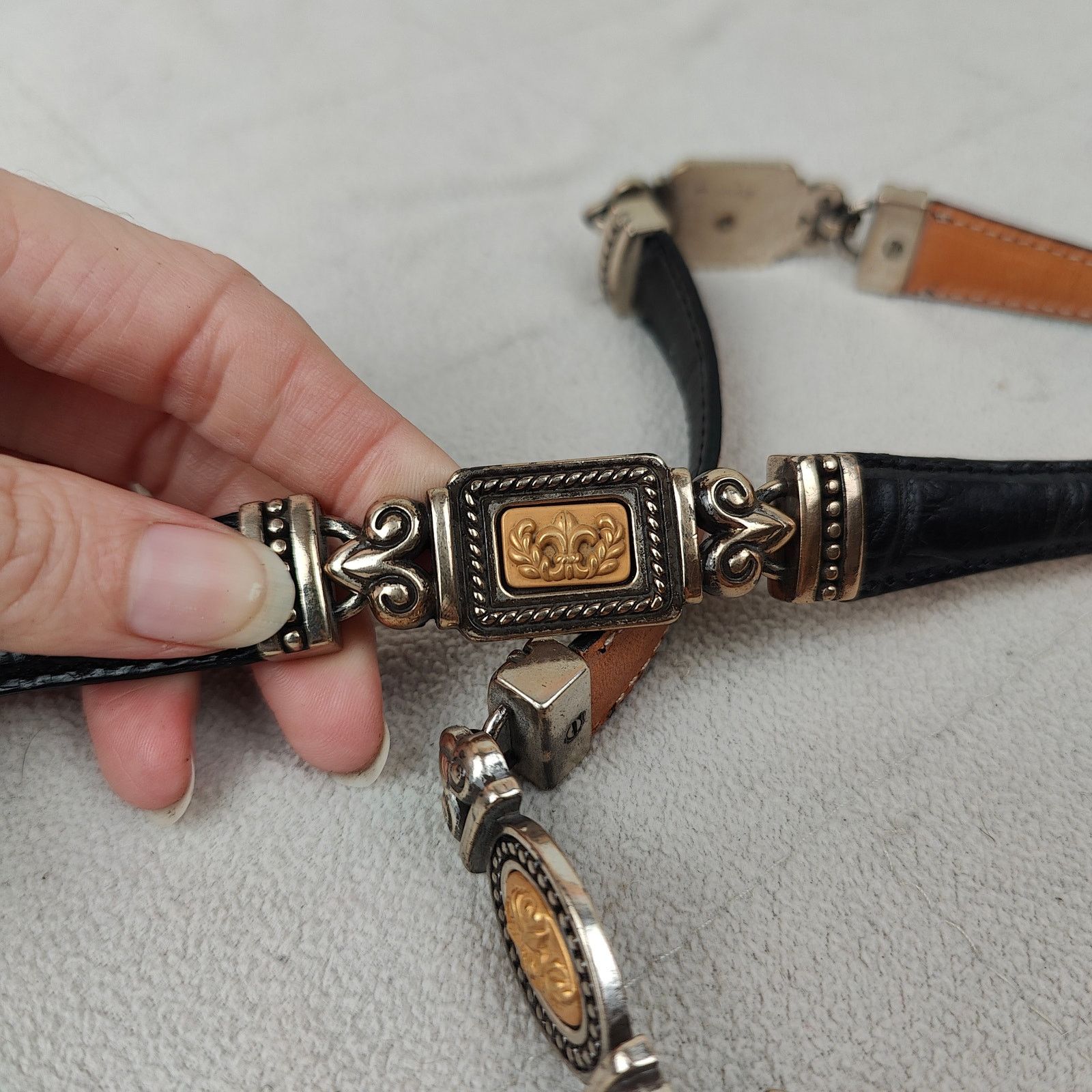 Other Vintage Brighton Leather Belt Womens Medium Metal Size ONE SIZE - 3 Thumbnail