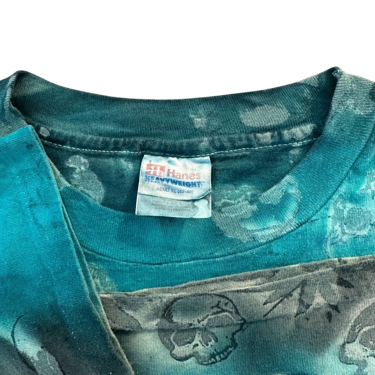 Hanes Vintage 1995 High Smiley Face all over print skulls shirt XL Size US XL / EU 56 / 4 - 3 Thumbnail