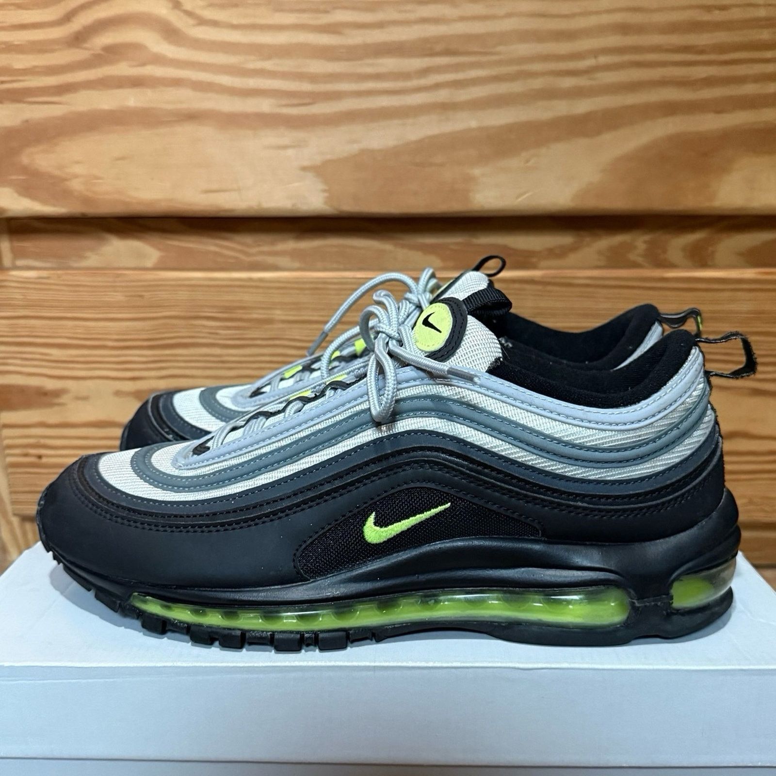 Nike Nike Air Max 97 Icons Neon Black Volt Pure Platinum Size US 10 / EU 43 - 2 Thumbnail