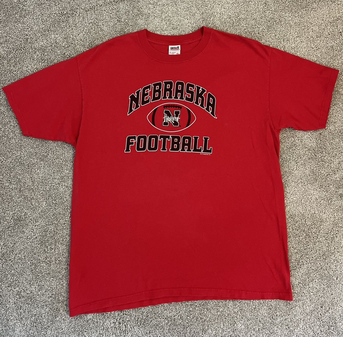 Anvil Vintage Red Nebraska Cornhuskers Football Shirt Tee XL Size US XL / EU 56 / 4 - 1 Thumbnail