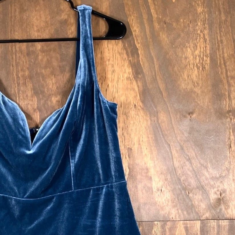 Express Express Dress Navy Blue Velvet Sleeveless Mini Back Zip Stretch 14 Women’s Side Zip Dress Velvet Party Cocktail Wedding Short Sleeve VINTAGE? Size XL / US 12-14 / IT 48-50 - 5 Thumbnail