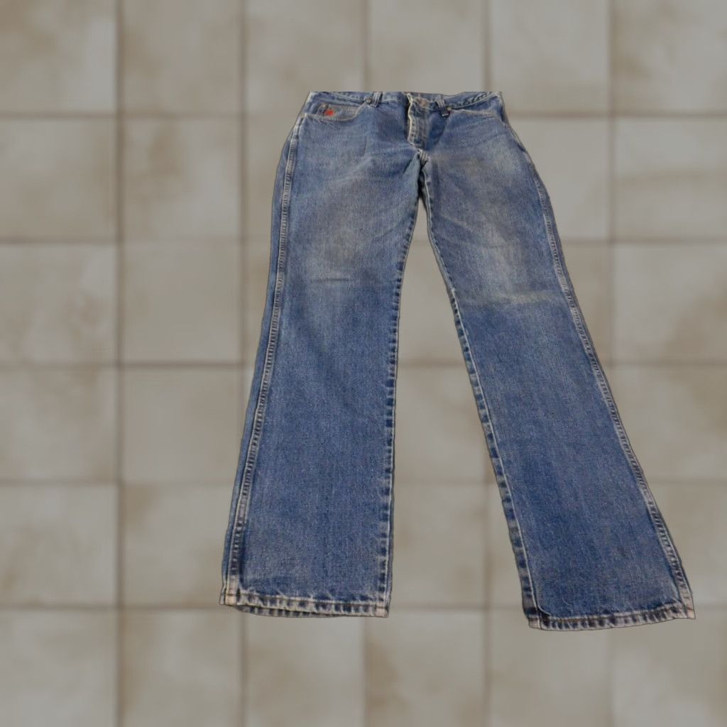 Wrangler VINTAGE Wrangler Jeans Mens 36x34 Blue Denim Straight Leg TwoX Skull Patch 90s Size US 36 / EU 52 - 1 Thumbnail