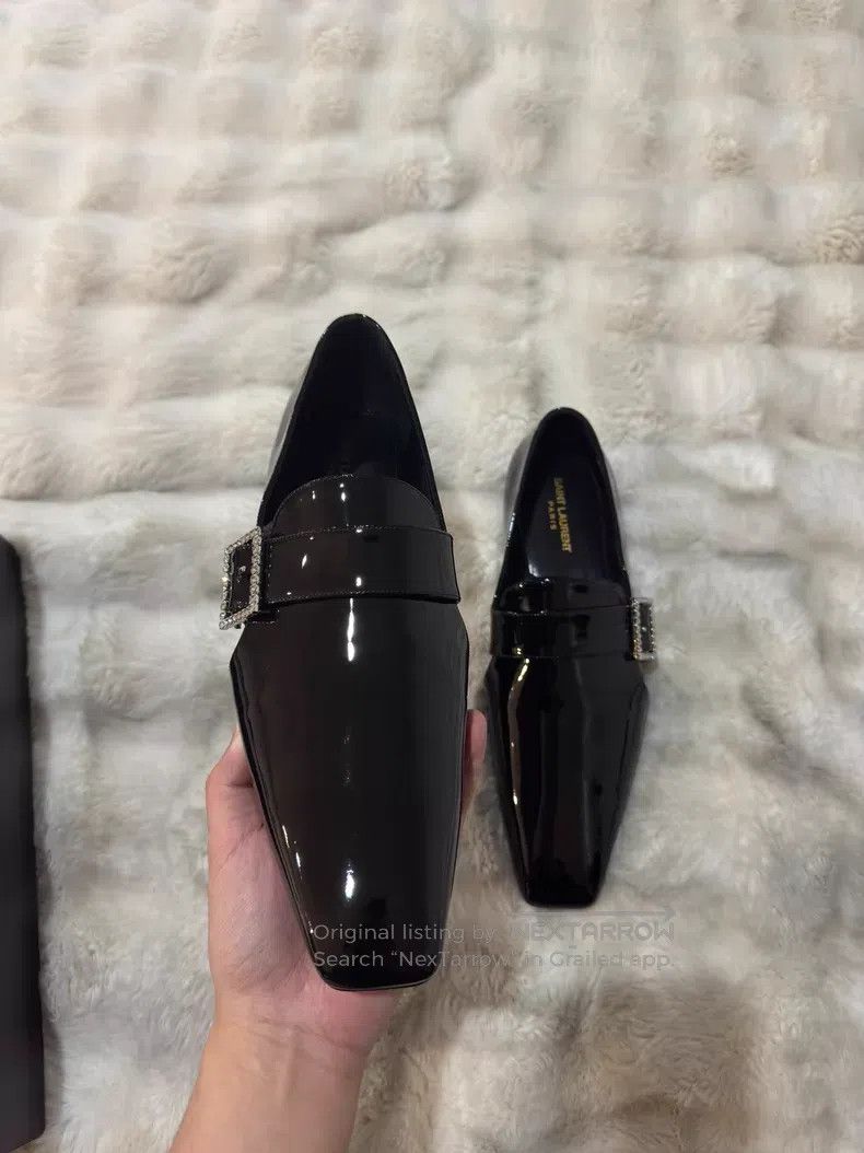 Saint Laurent Paris Saint Laurent Paris Crystal Buckle Loafers Size US 11 / EU 44 - 7 Thumbnail