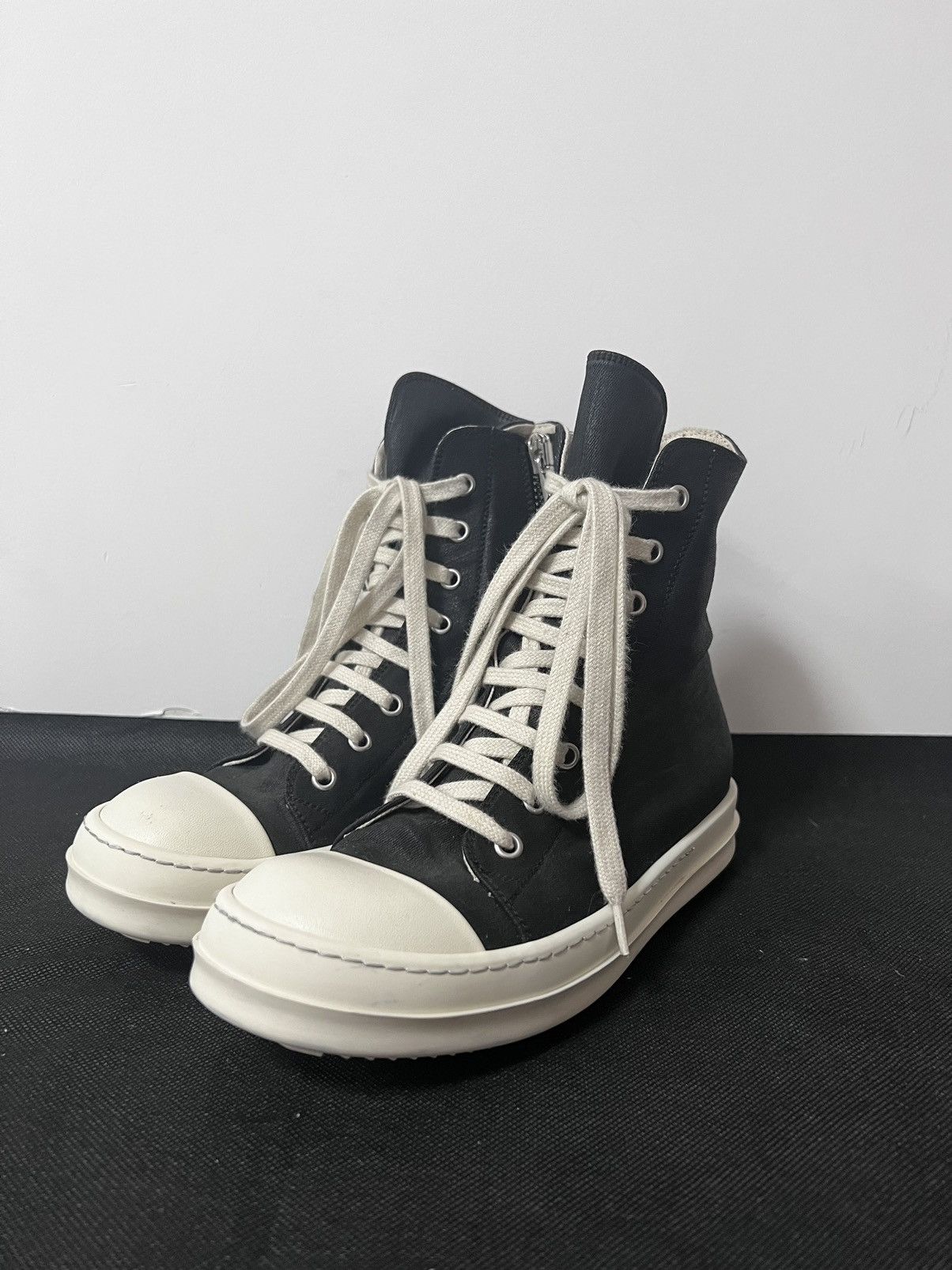 Rick owens drkshdw waxed ramones high top sneakers sz35