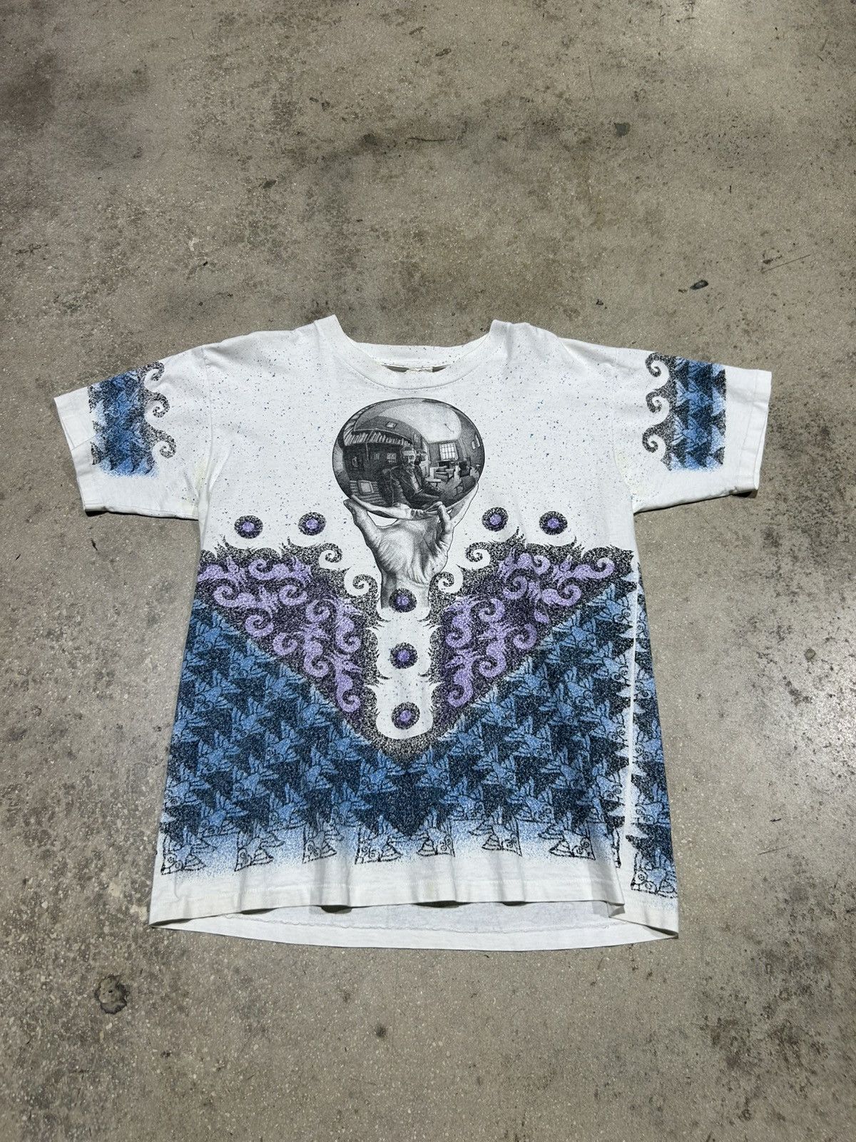 Vintage M.C. Escher All Over Print Portrait Tee Size US L / EU 52-54 / 3 - 1 Thumbnail