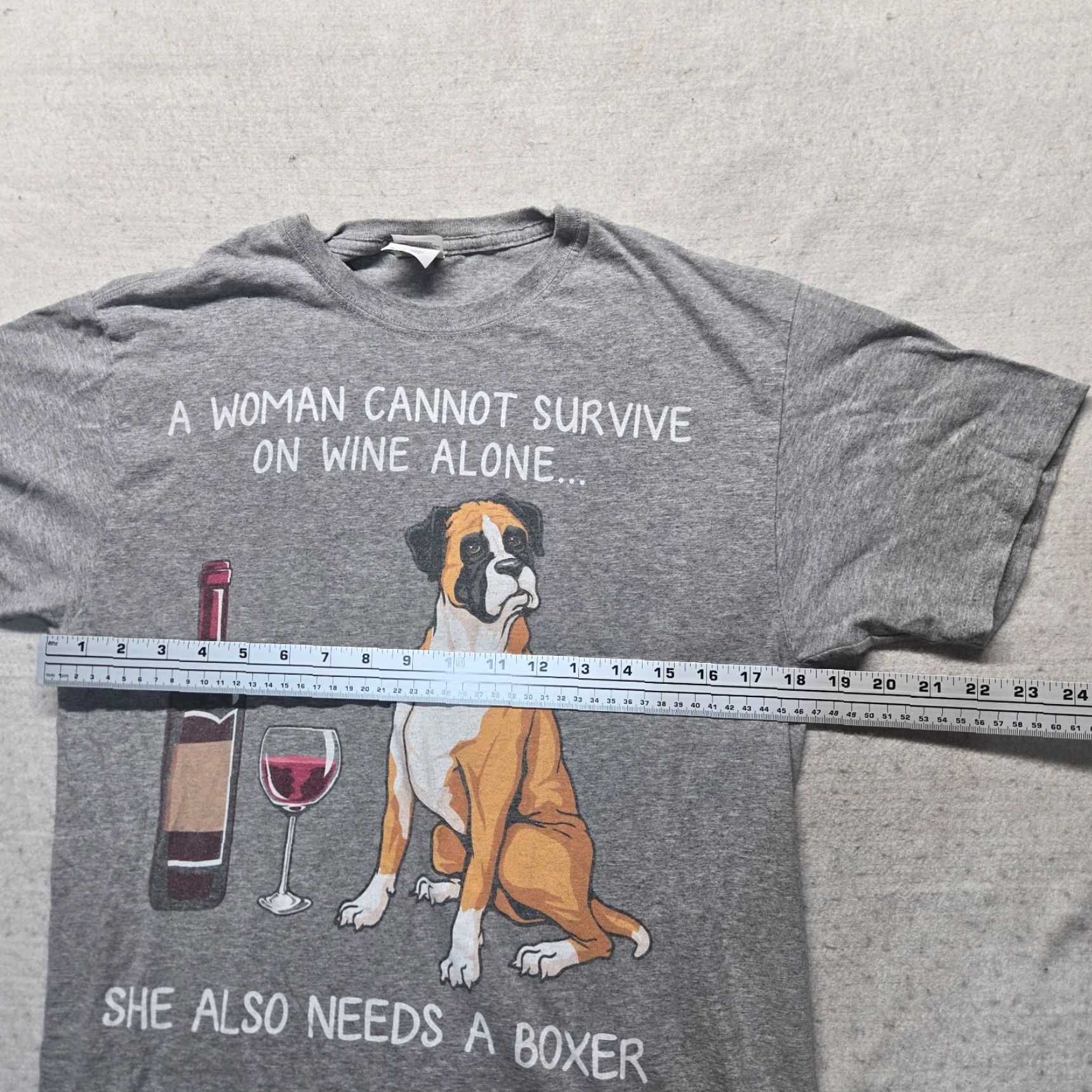 Vintage VINTAGE The Shirt Den Wine Boxer Dog Gray T-Shirt Adult M Short Sleeve Unisex Size M / US 6-8 / IT 42-44 - 4 Thumbnail