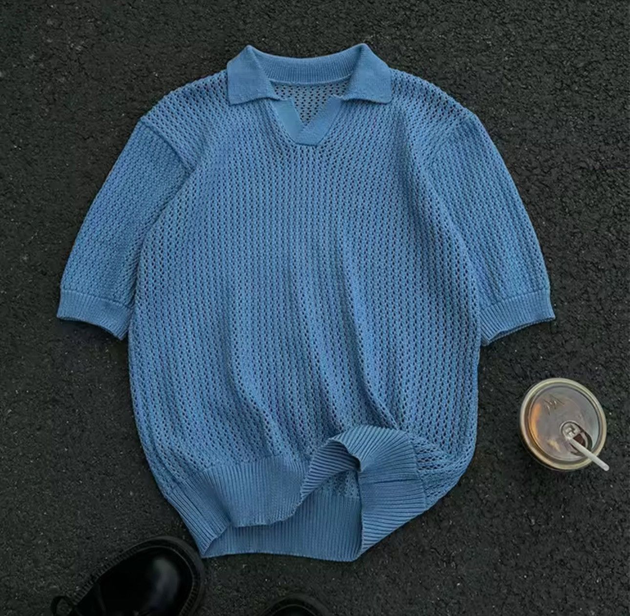 Japanese Brand Retro Streetwear Knitted V Neck Solid Casual Shirt Size US M / EU 48-50 / 2 - 4 Thumbnail
