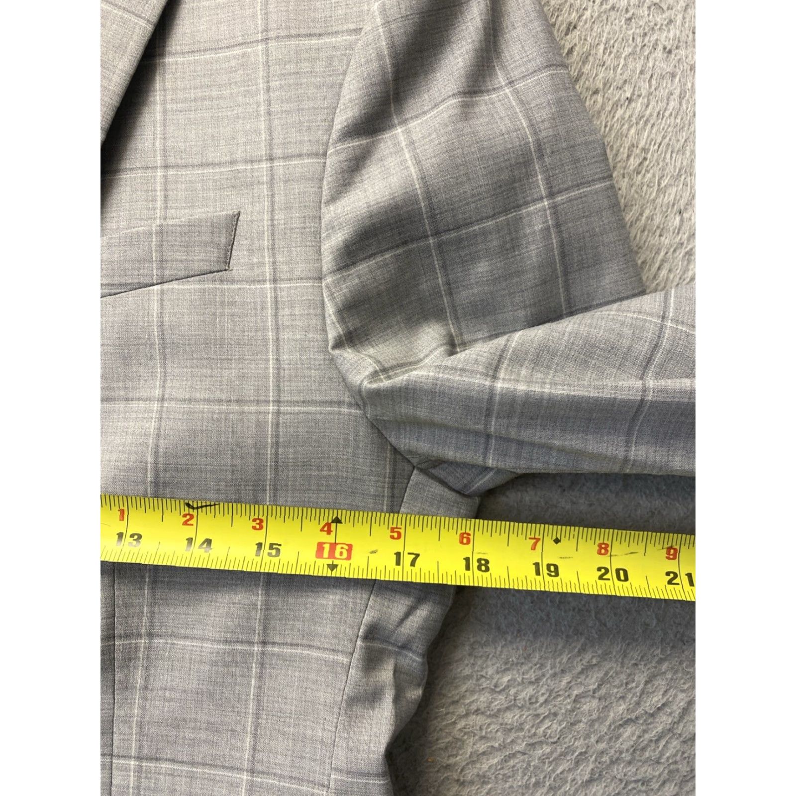 Zara ZARA Jacket 36 Men Blazer Coat Sports Gray Plaid /138-15 Size 36R - 3 Thumbnail
