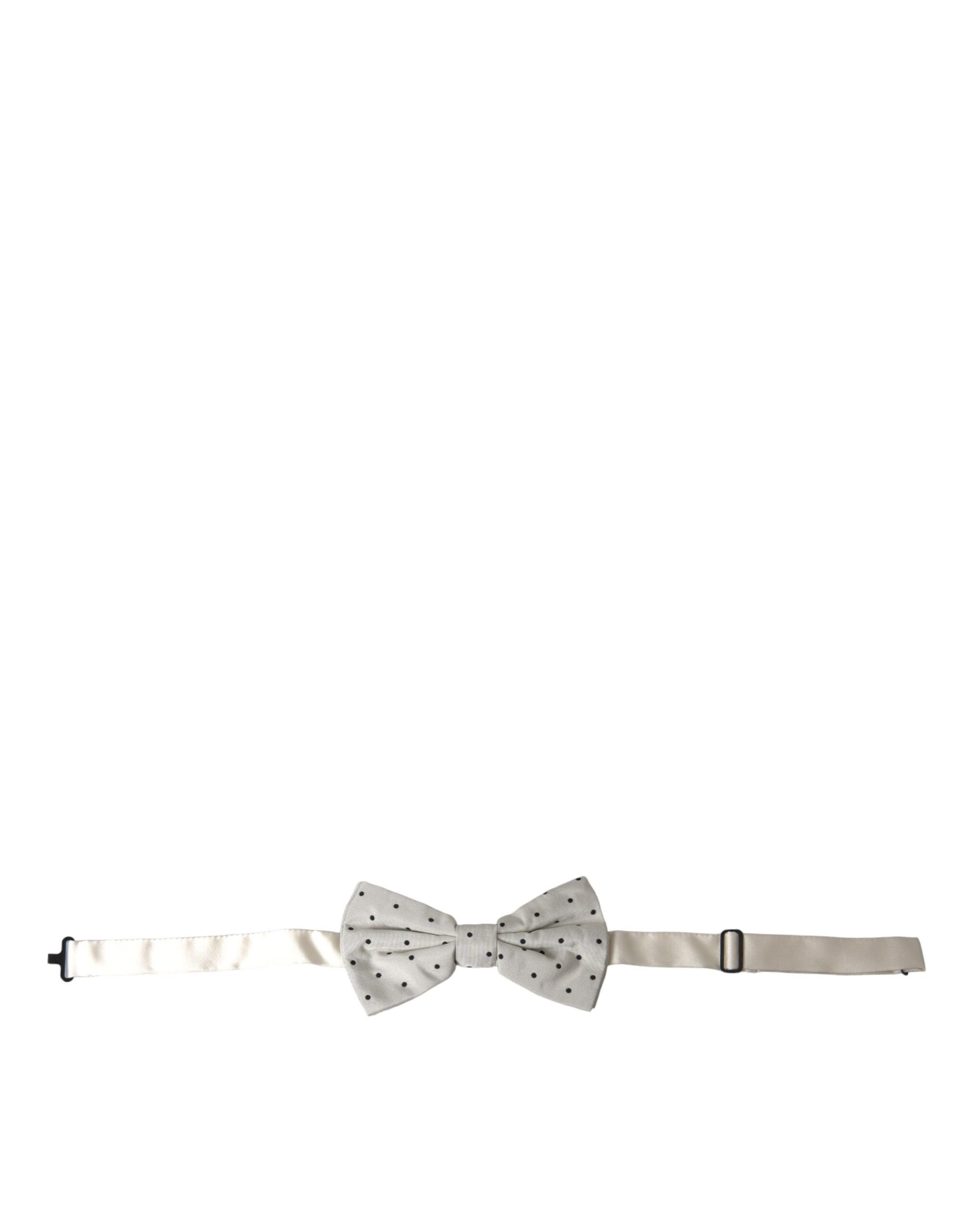 Dolce & Gabbana White Black Polka Dot Polyester Bow Tie Men's Men Size ONE SIZE - 1 Thumbnail