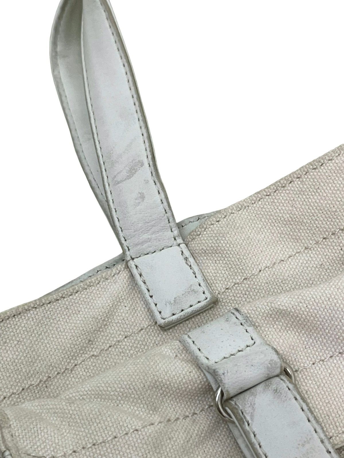 Yohji Yamamoto Yohji Yamamoto Tote Bag Leather Cotton Canvas Size ONE SIZE - 9 Thumbnail