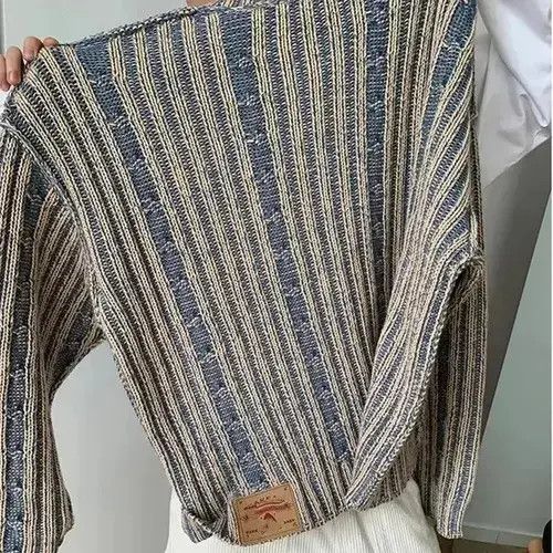 Japanese Brand × Vintage Men Loose Knitted Printed O Neck Long Sleeve Size US XL / EU 56 / 4 - 4 Thumbnail
