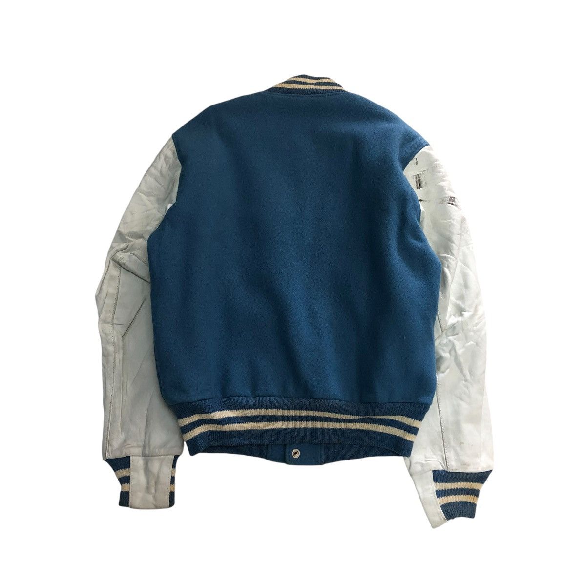 Golden Bear 🔥VINTAGE VARSITY JACKET LEATHER GOLDEN BEAR USA BABY BLUE Size US M / EU 48-50 / 2 - 2 Thumbnail